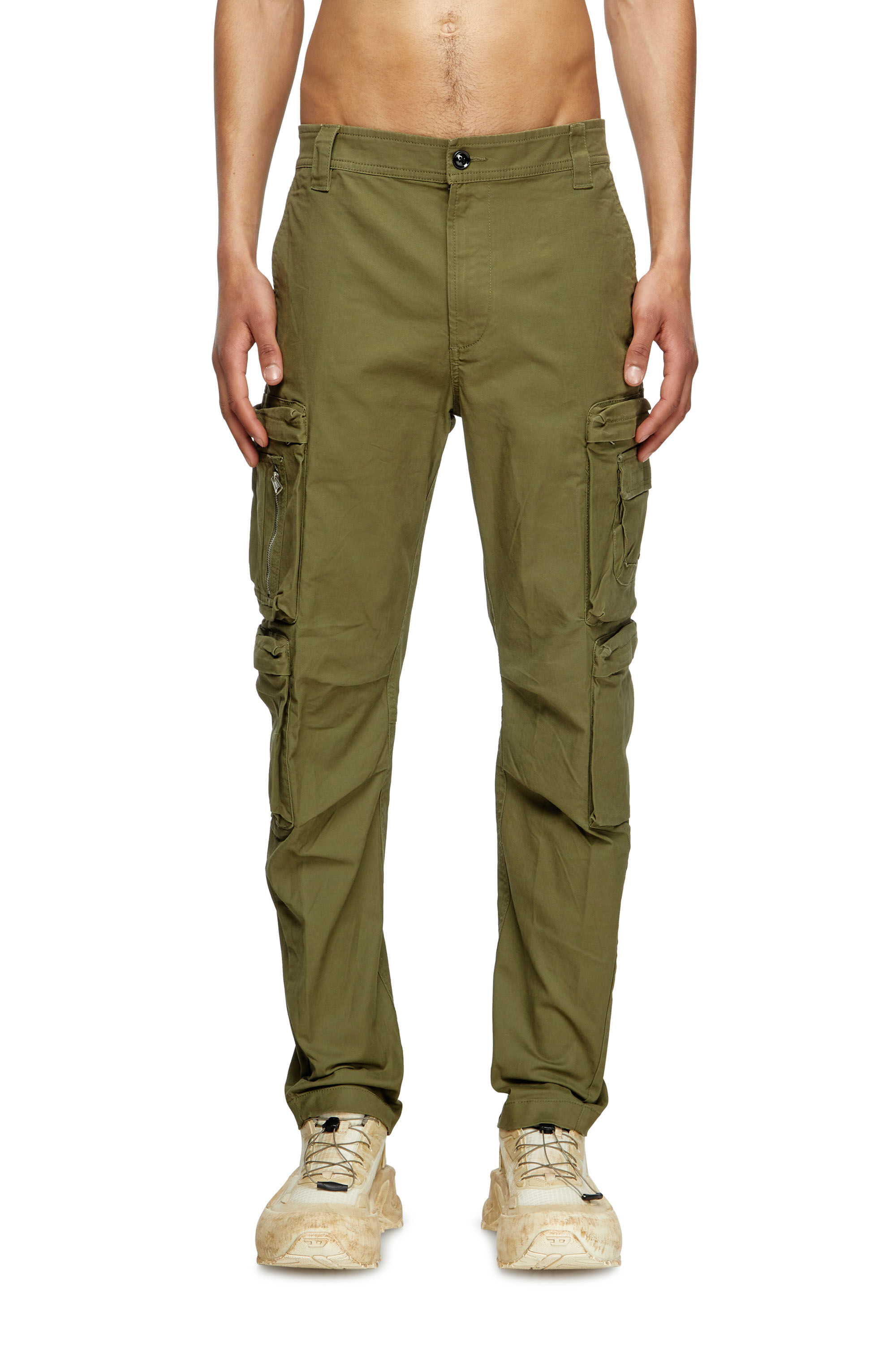 Diesel - P-ARLEM, Pantalones cargo con bolsillo con cremallera Hombre in Verde - 3