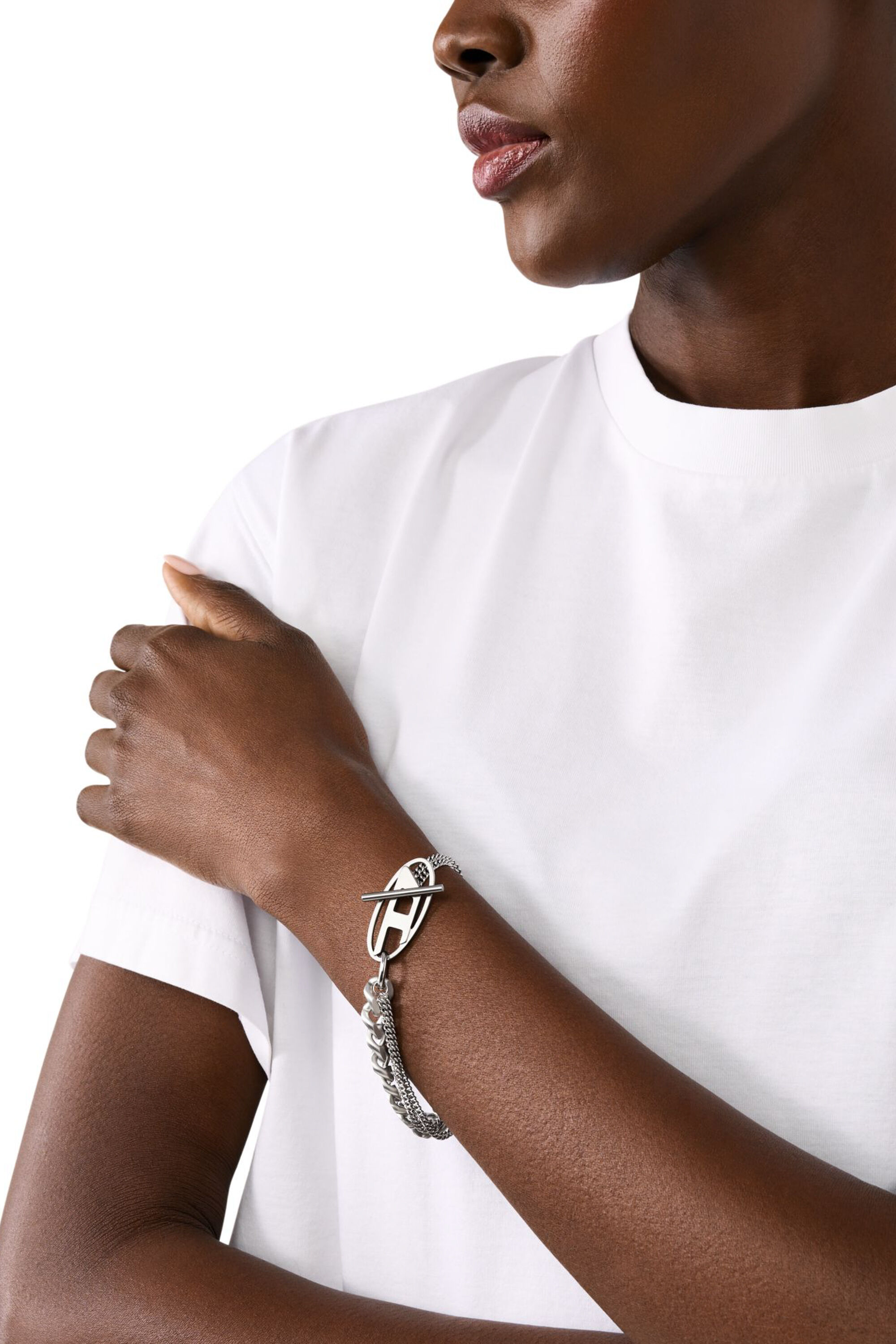【DIESEL】Dx1550040 Jewel Women's Stainless Steel Chain Bracelet | Silver | Diesel