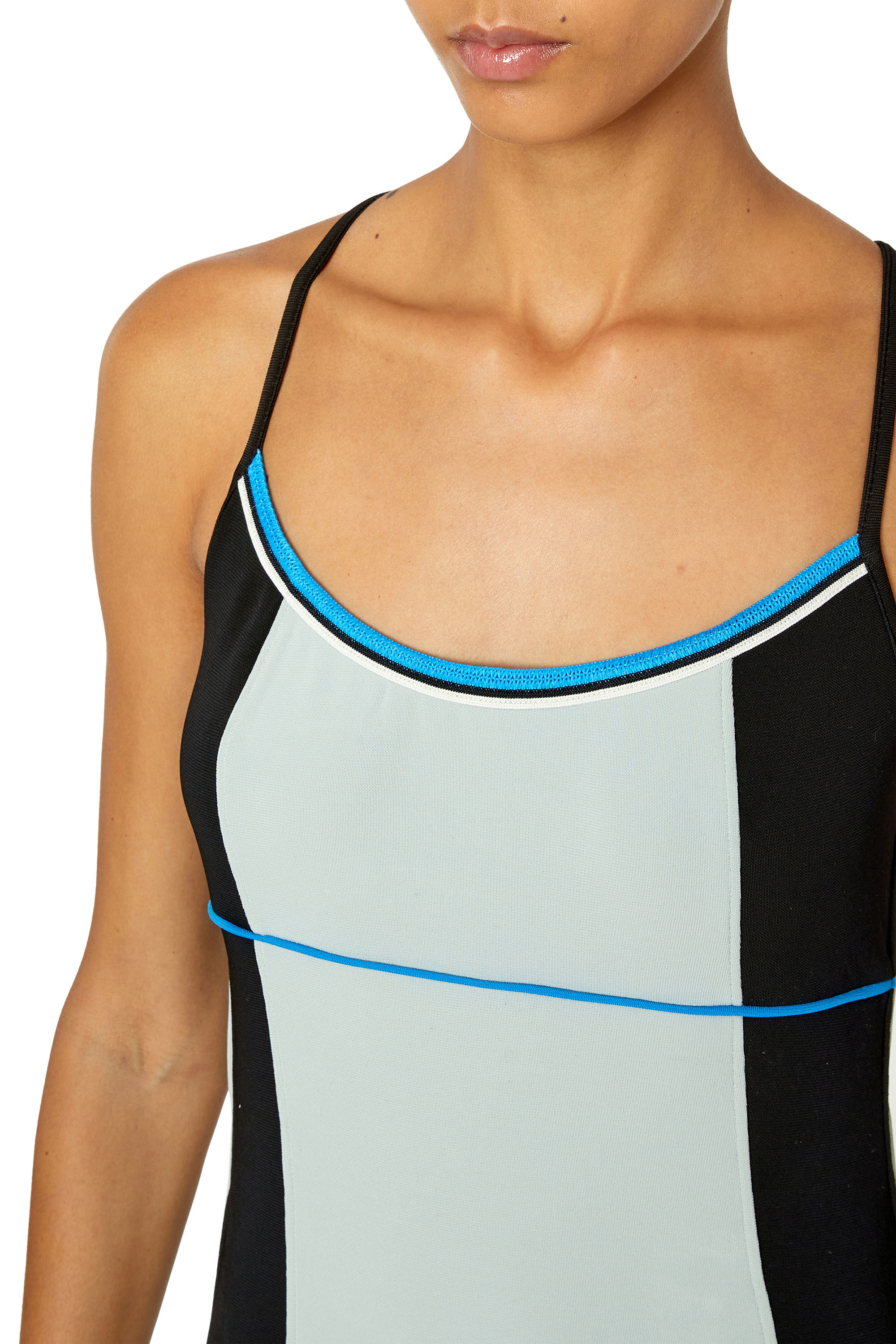 D-STRUKON Woman: Long colour-block dress with open back | Diesel