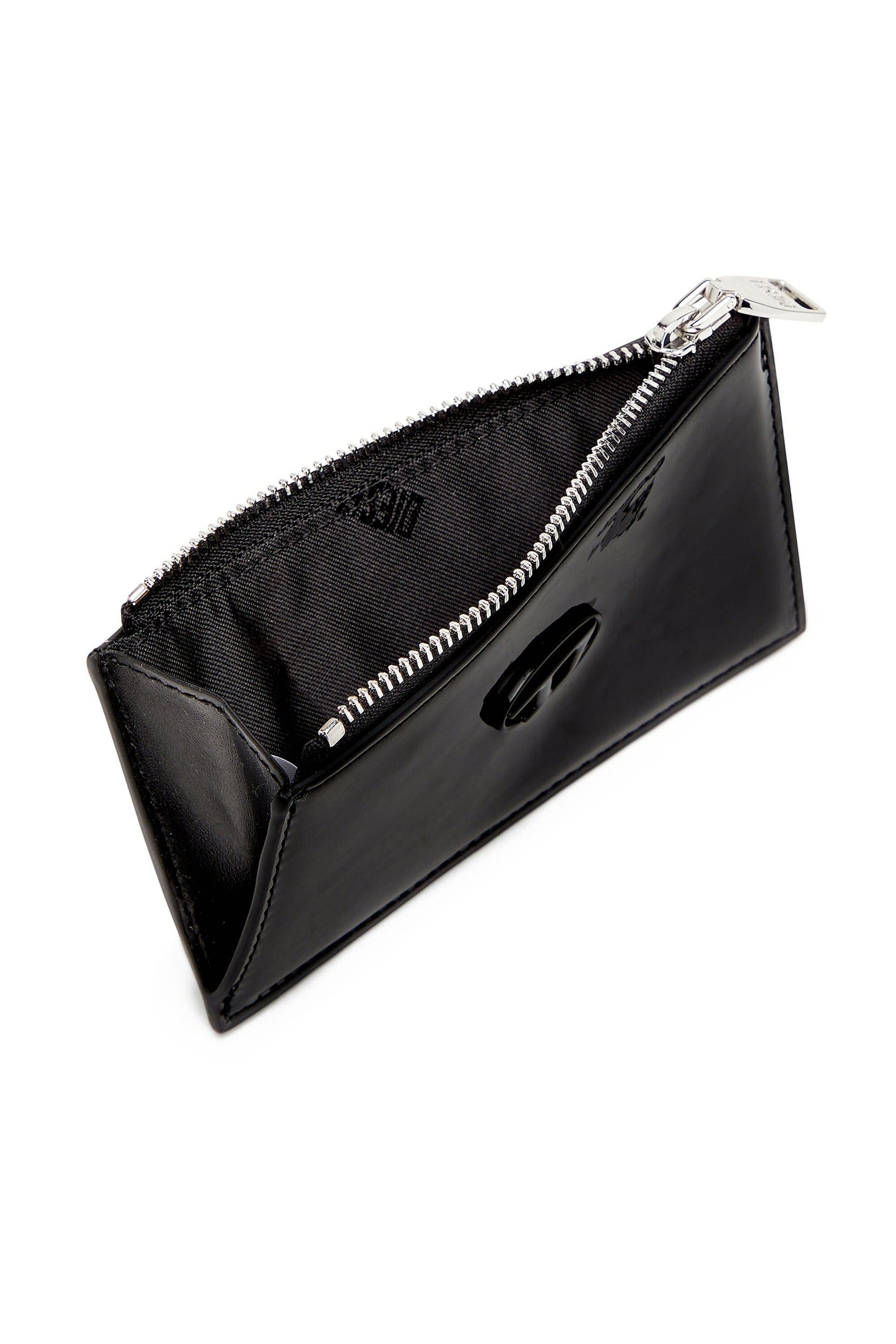 DIESEL☆ Card holder with glossy finish ブラック Women's Card holder with glossy finish | Black | Diesel