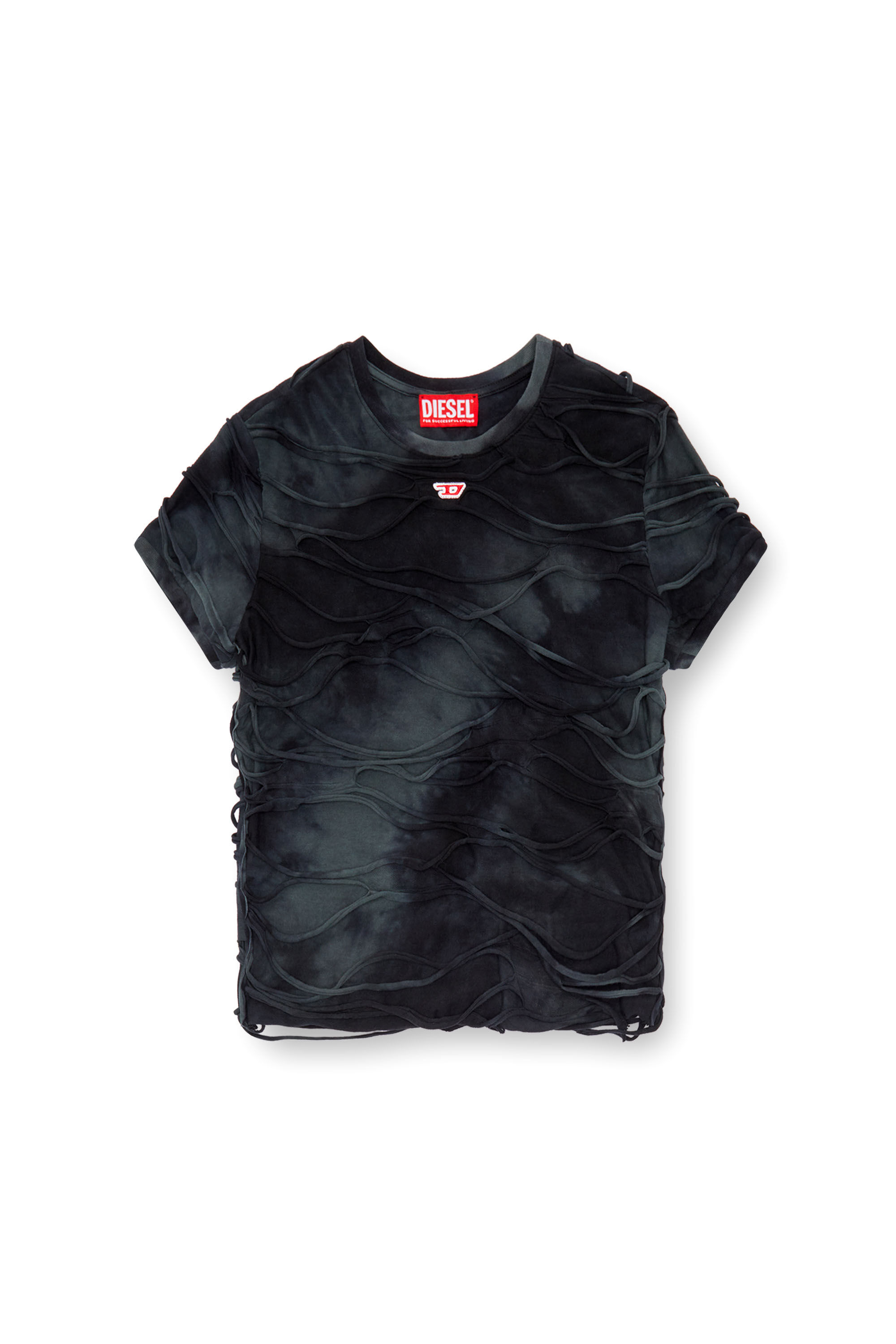 Women's T-shirt with floating strands | Black | Diesel