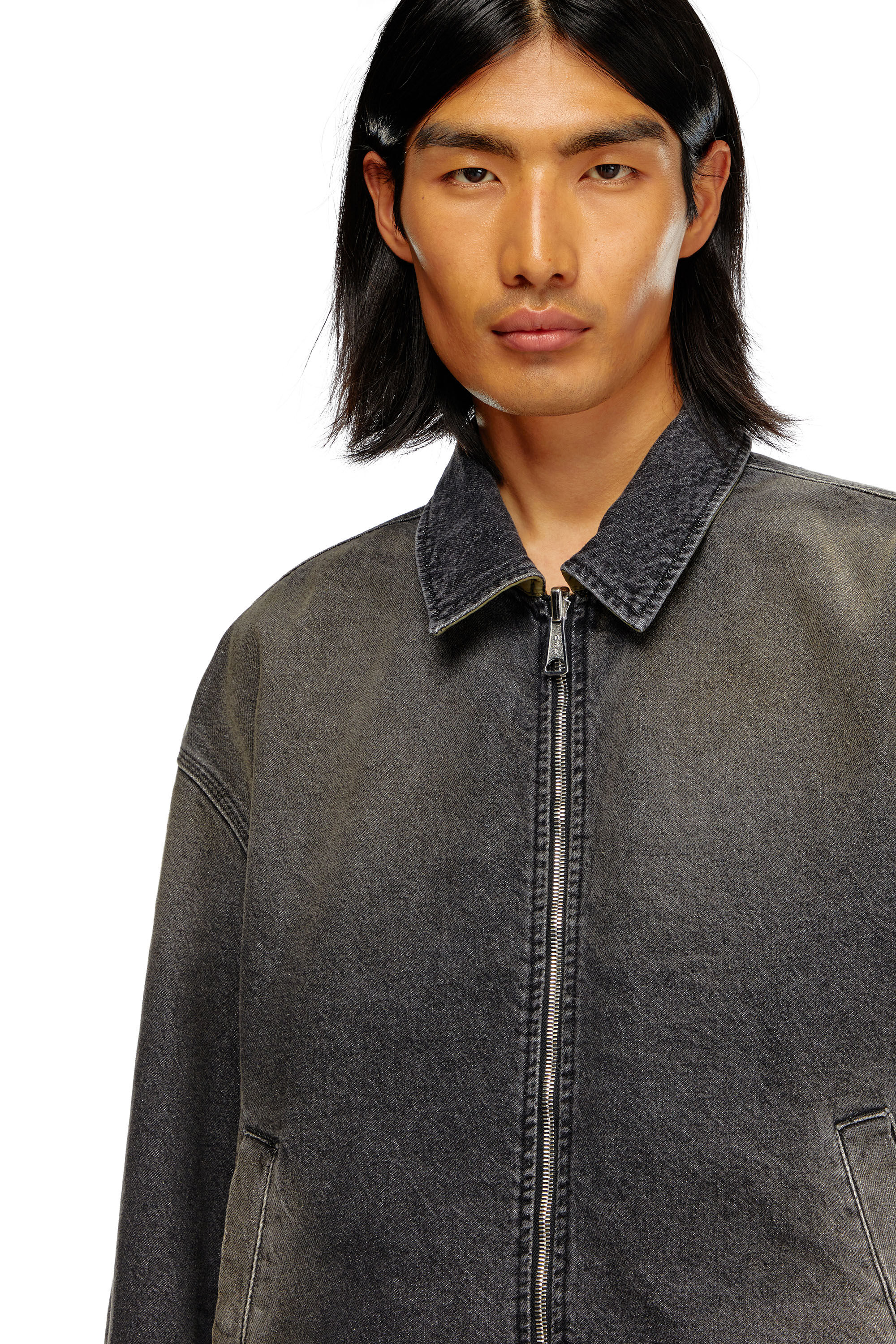 Diesel - D-STACK-S, Man's Reversible jacket in denim and nylon in Black - 4