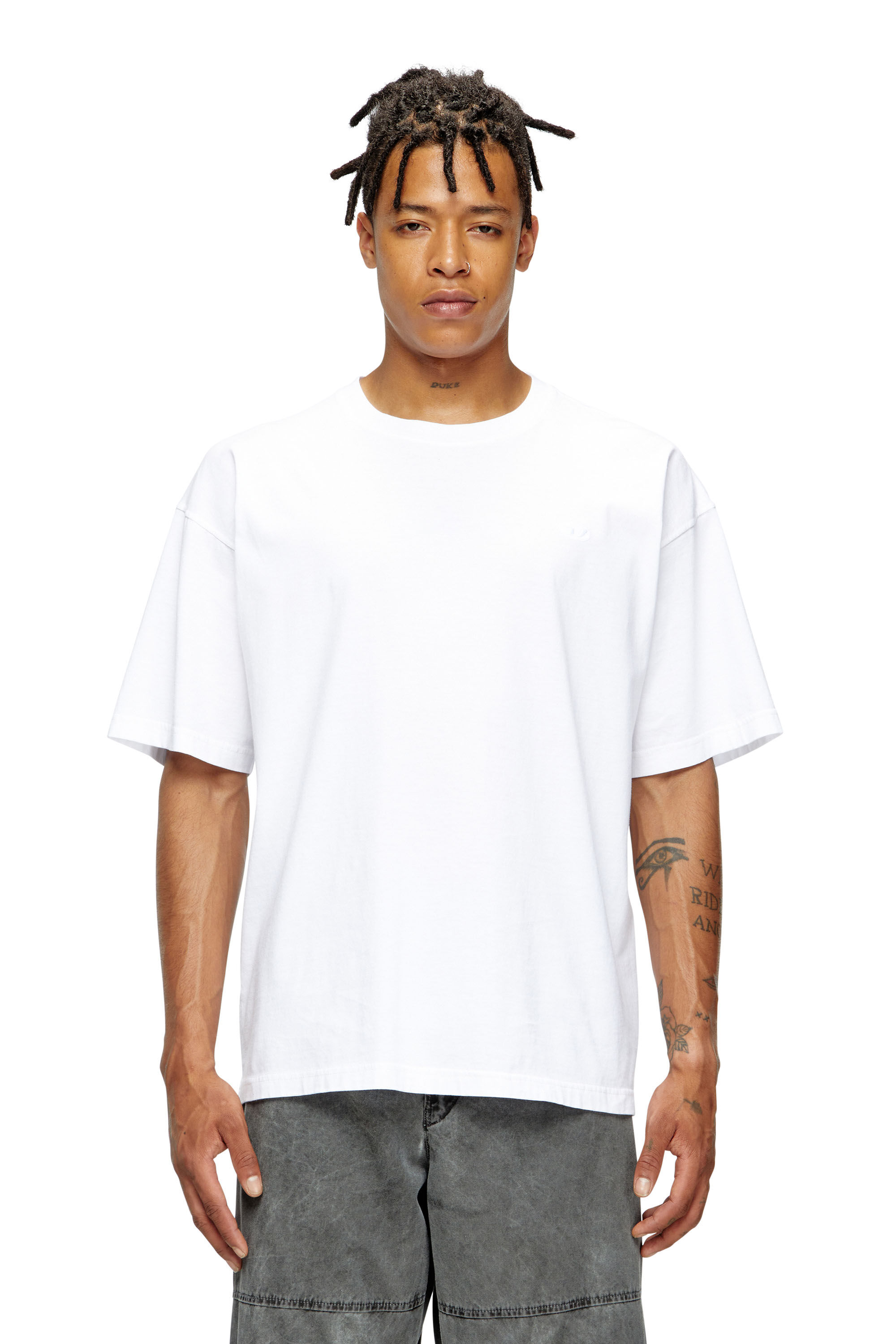 Men's T-shirt with splashed-effect logo | White | Diesel