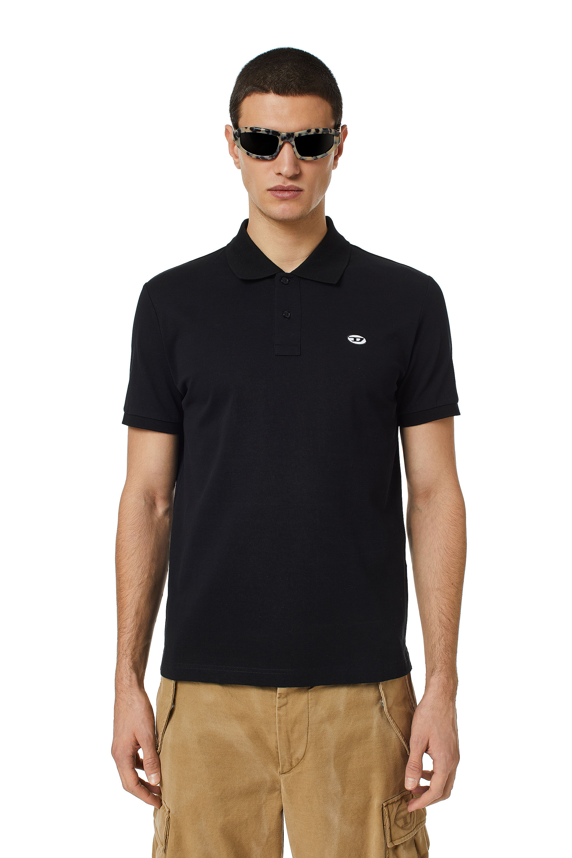 ファッション oval D with shirt Polo Patch Diesel | Black | ポロシャツ