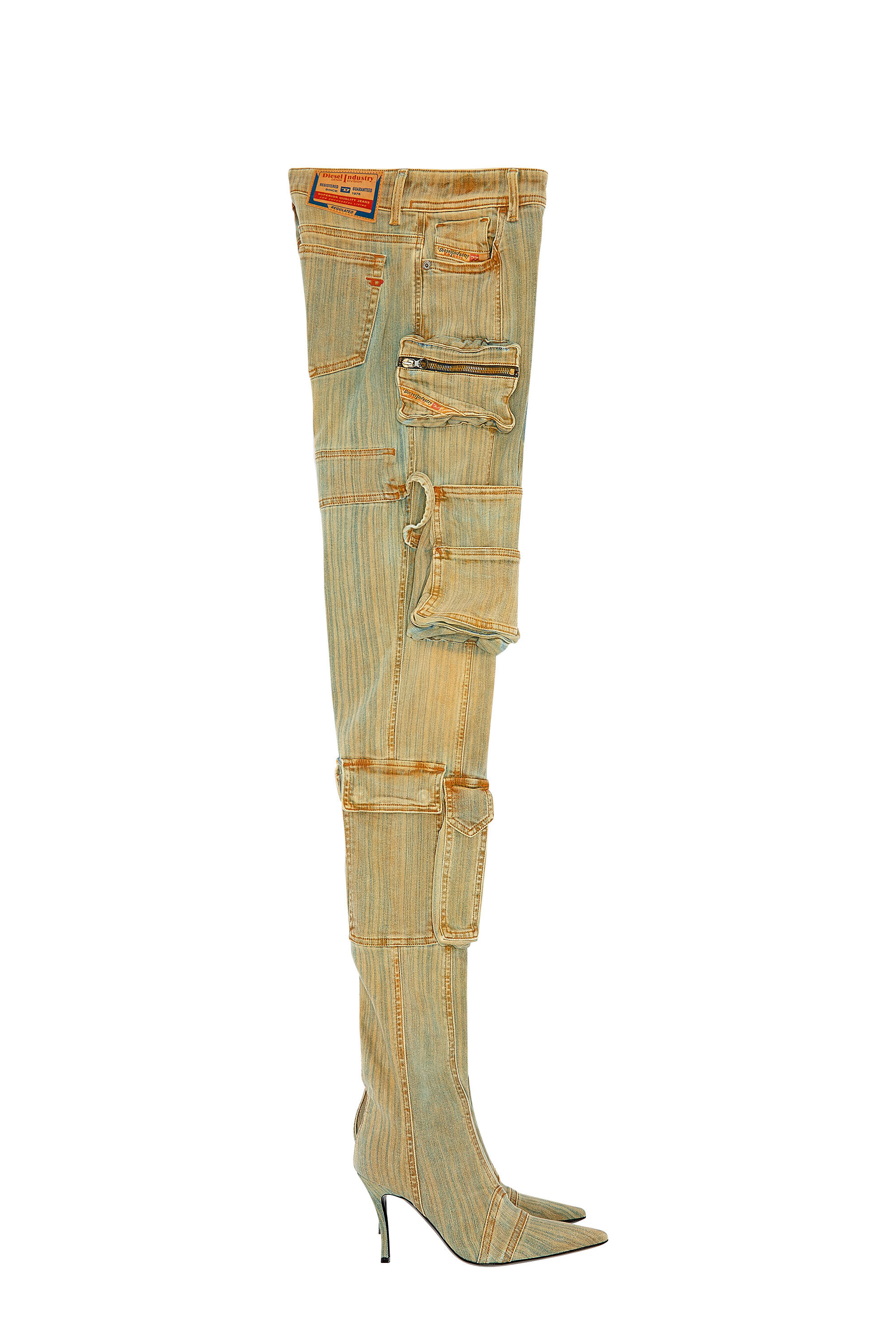 Women's Skinny Cargo Jeans | Blue | Diesel 1984 Slandy-High