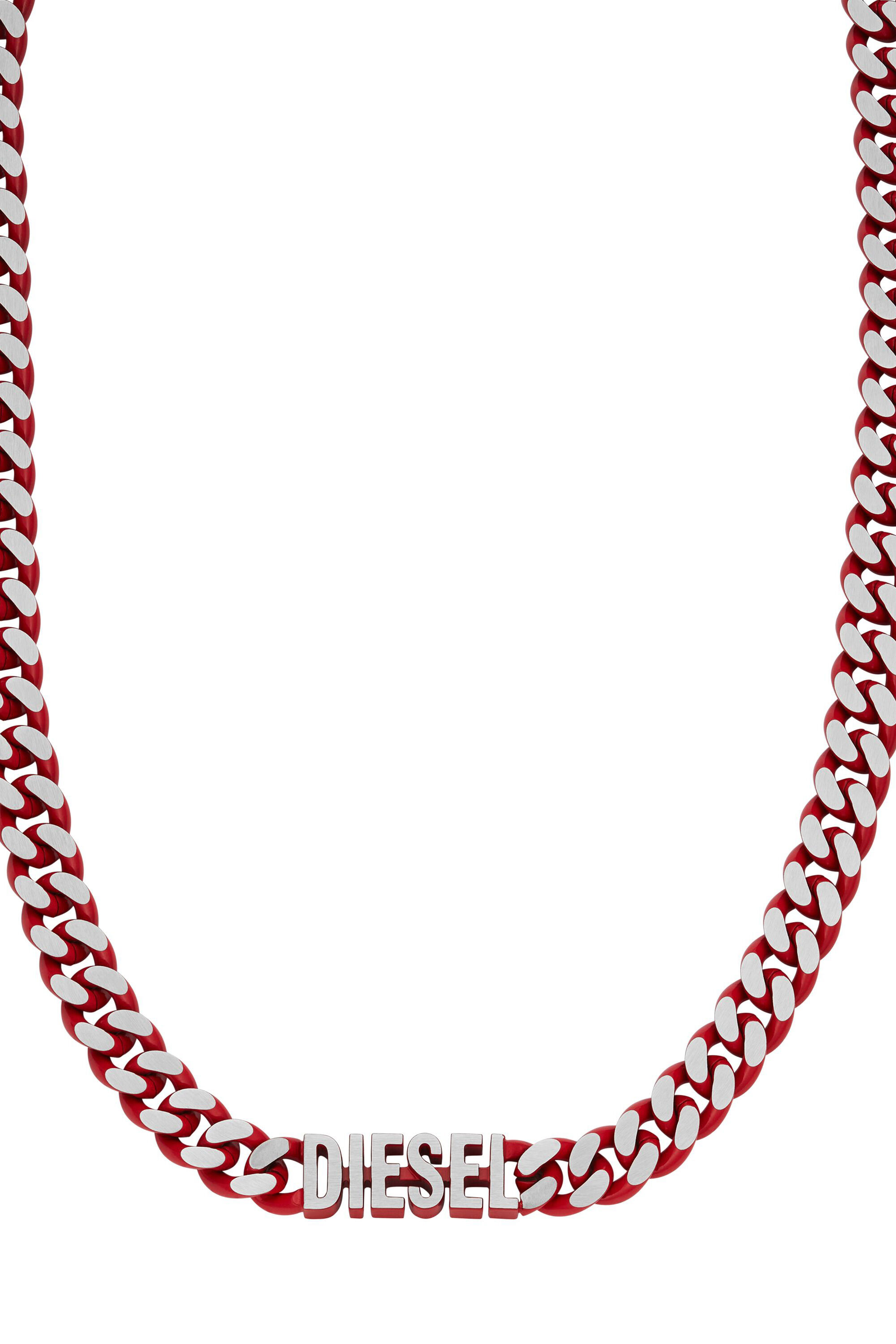 Women's Red Stainless Steel Choker Necklace | Red | Diesel