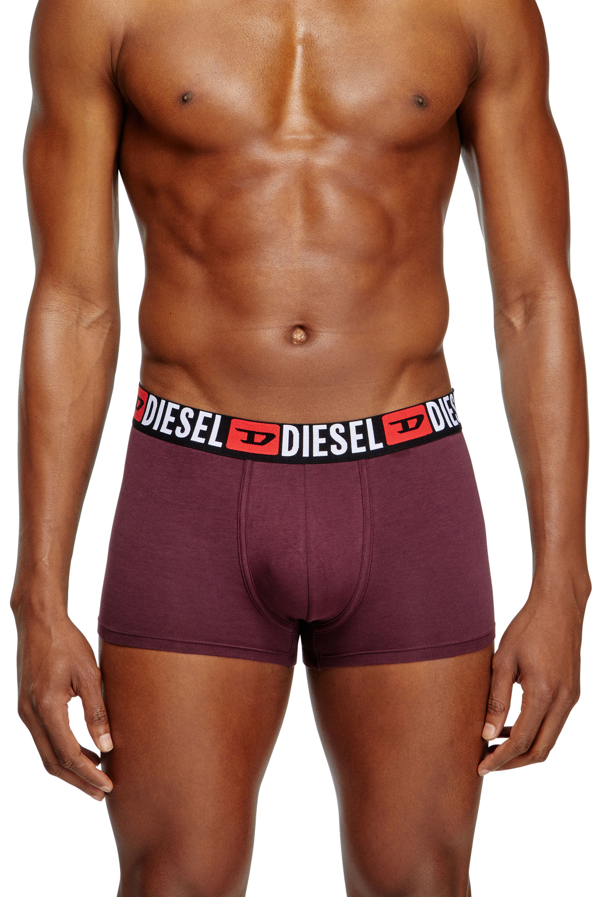 Diesel - UMBX-DAMIENTHREEPACK, Man's Three-pack of all-over logo waist boxers in Black/Violet - 1