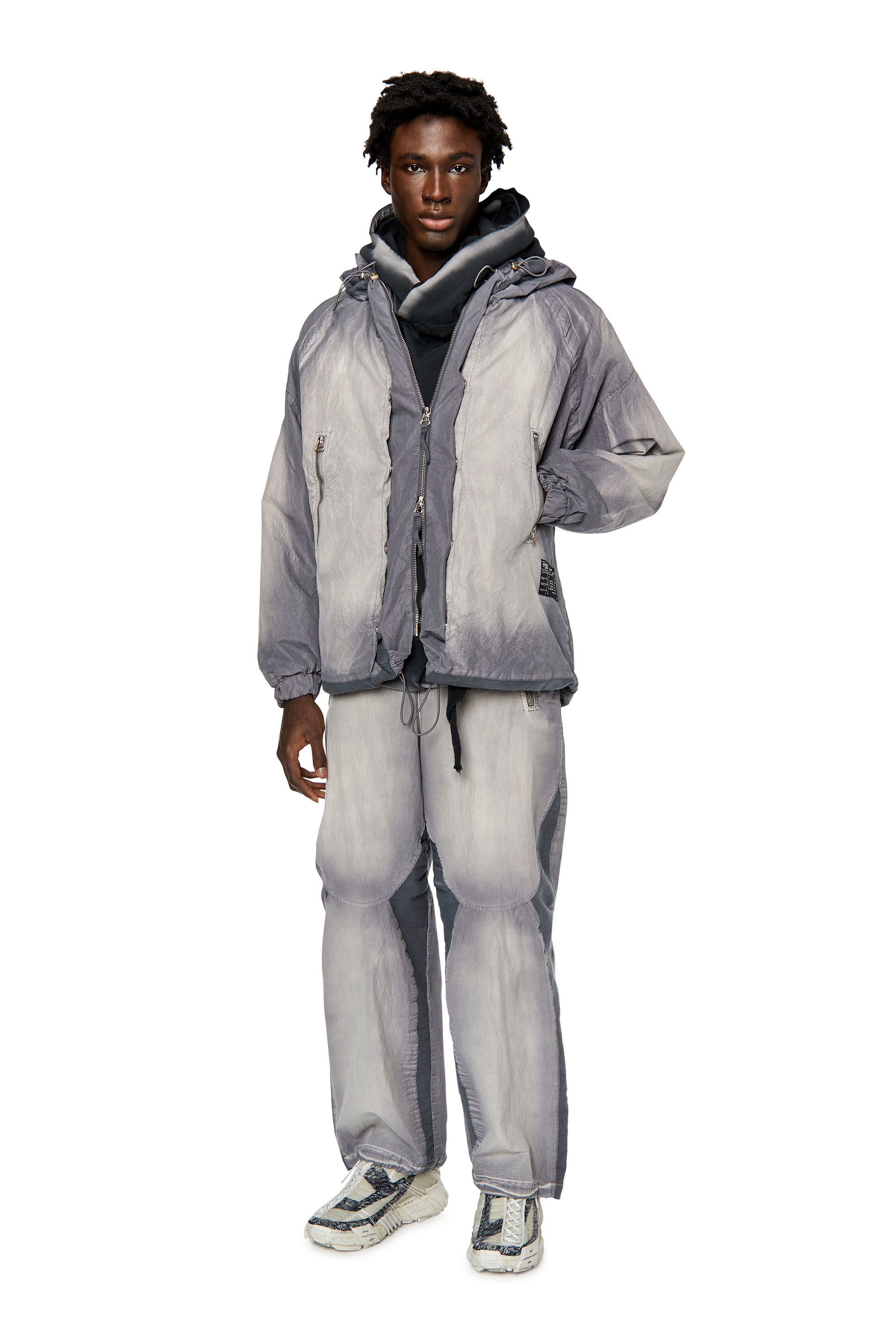 J ROUNDT 10 Man Jacket in faded cotton nylon Diesel