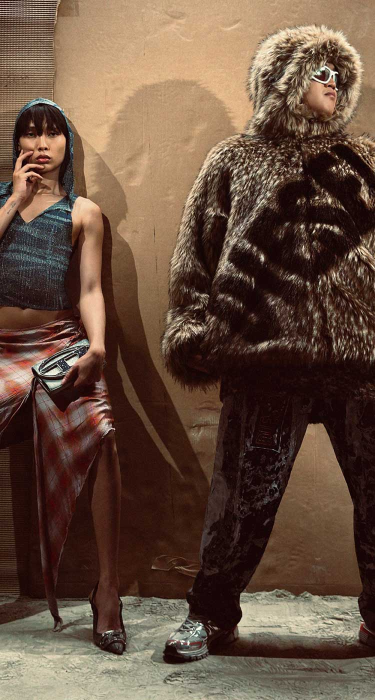 La imagen muestra looks de la colección Otoño Invierno de Diesel