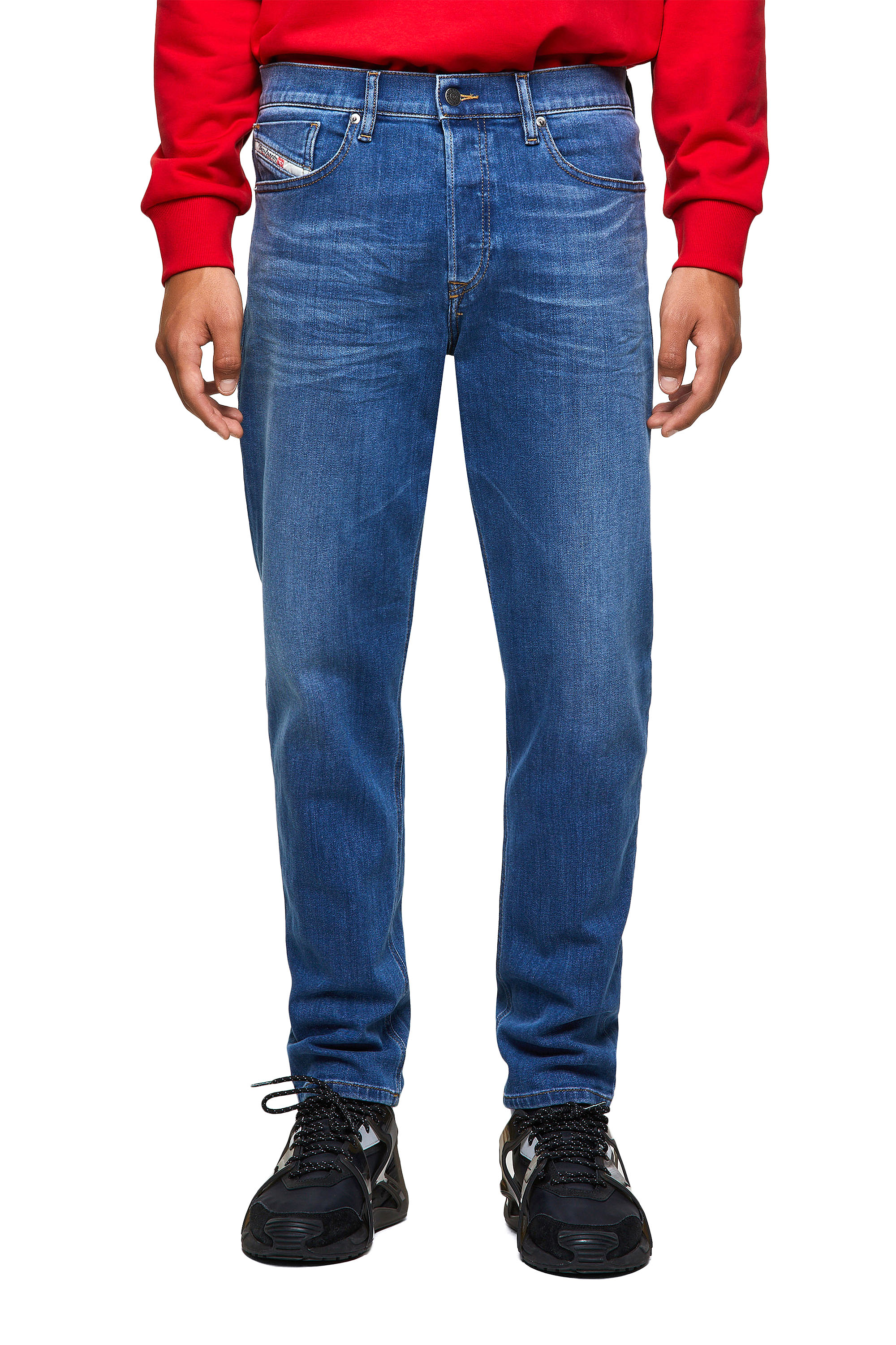 Diesel - D-Fining Tapered Jeans 09A80, Medium Blue - Image 1