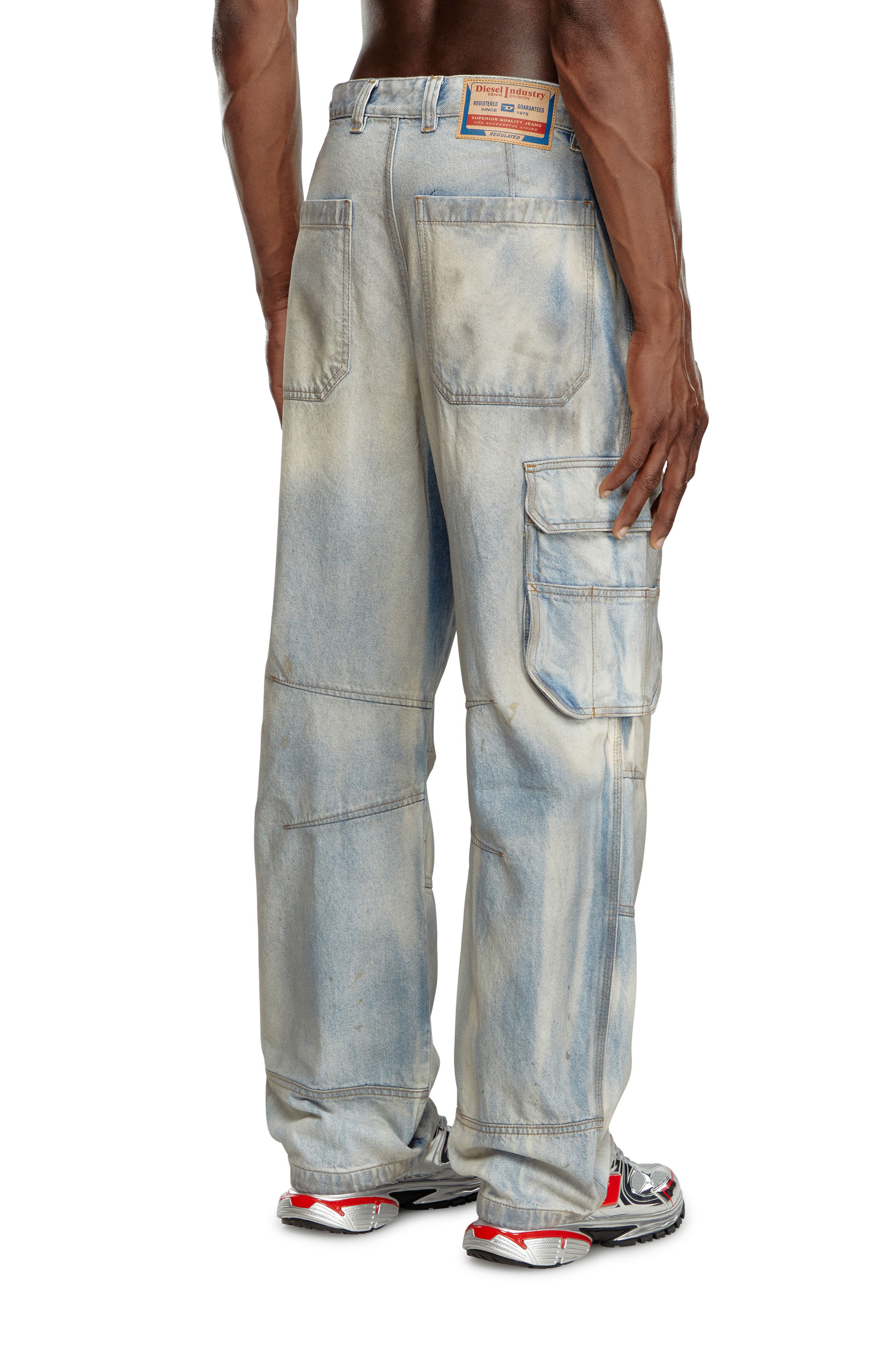 Diesel - Man Straight Jeans D-Fish 0CBDJ, Light Blue - Image 4