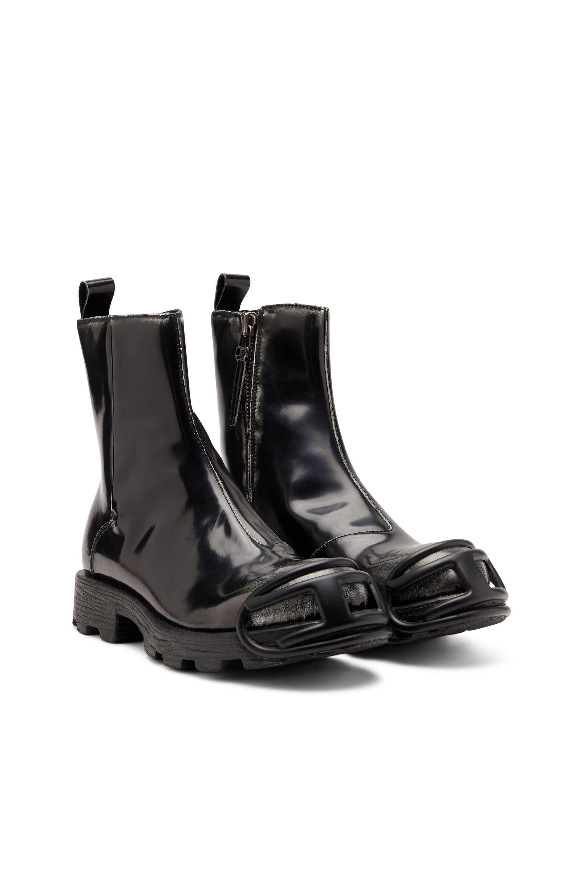 Diesel - D-HAMMER BT ZIP D, D-Hammer - Botas de cuero con cremallera Hombre in Negro - 2