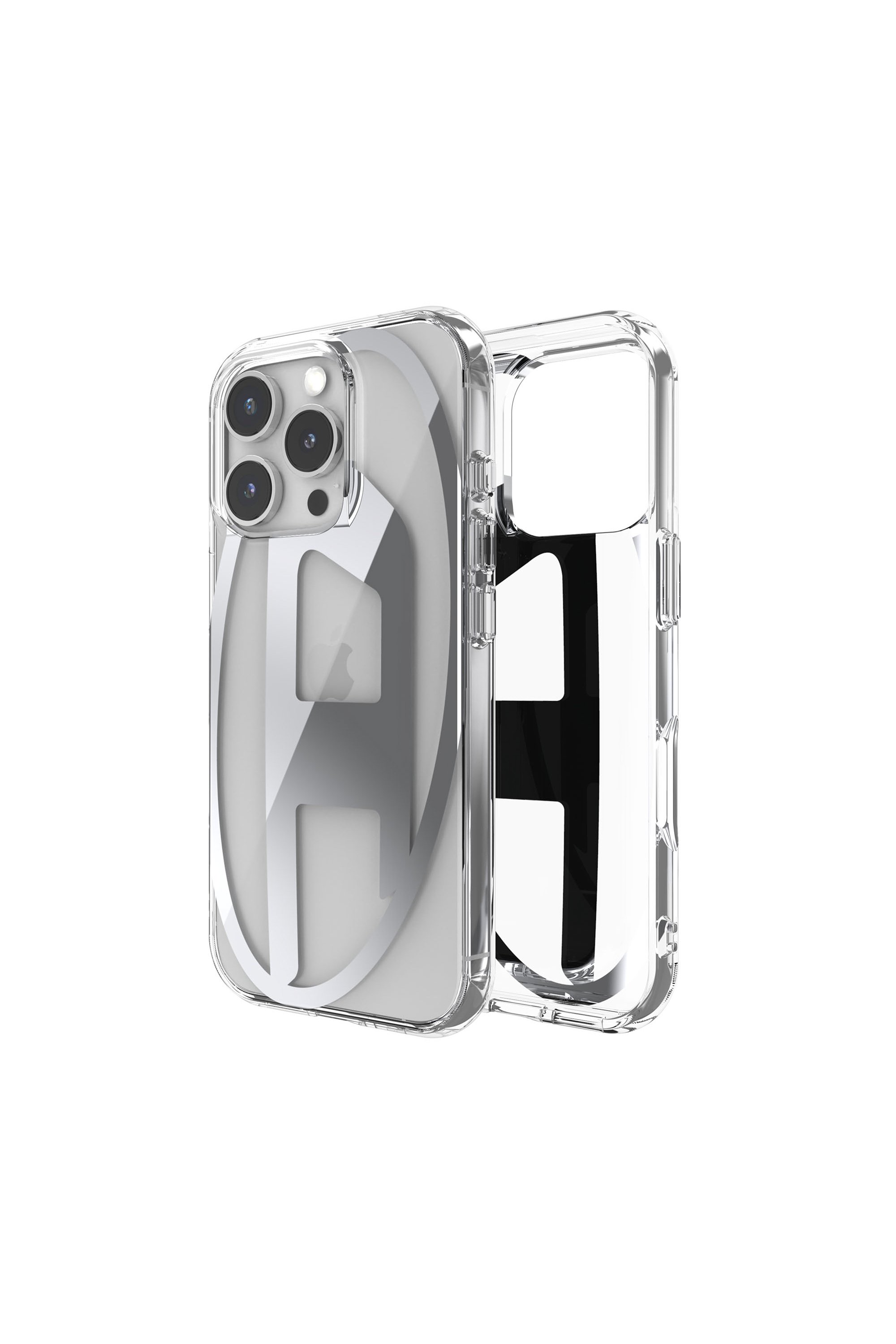 Diesel - 60140 AOP CASE, Unisex's Oval D Mirror Case for iP 16 Pro in Silver - 1