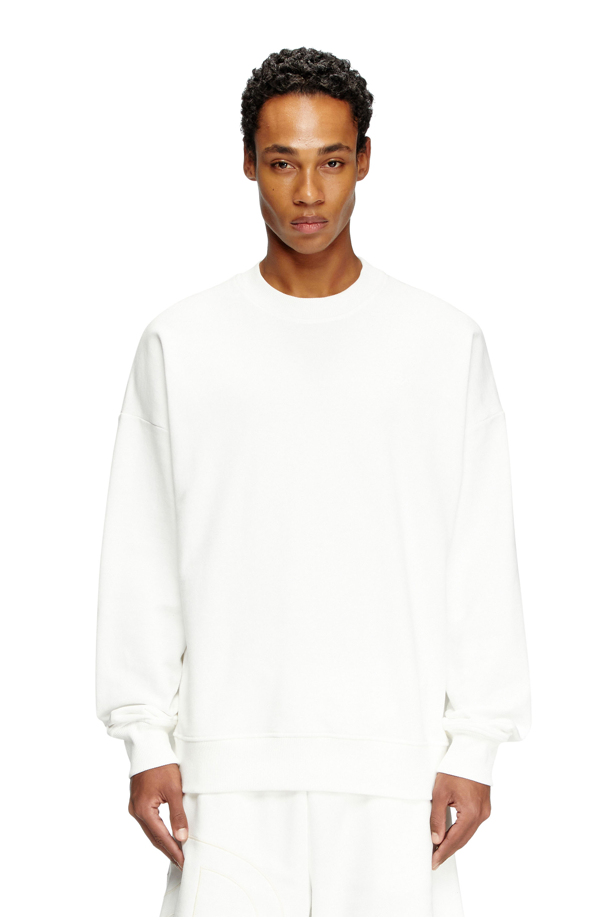 Diesel - S-ROB-MEGOVAL-D, Man's Sweatshirt with logo embroidery in White - 3