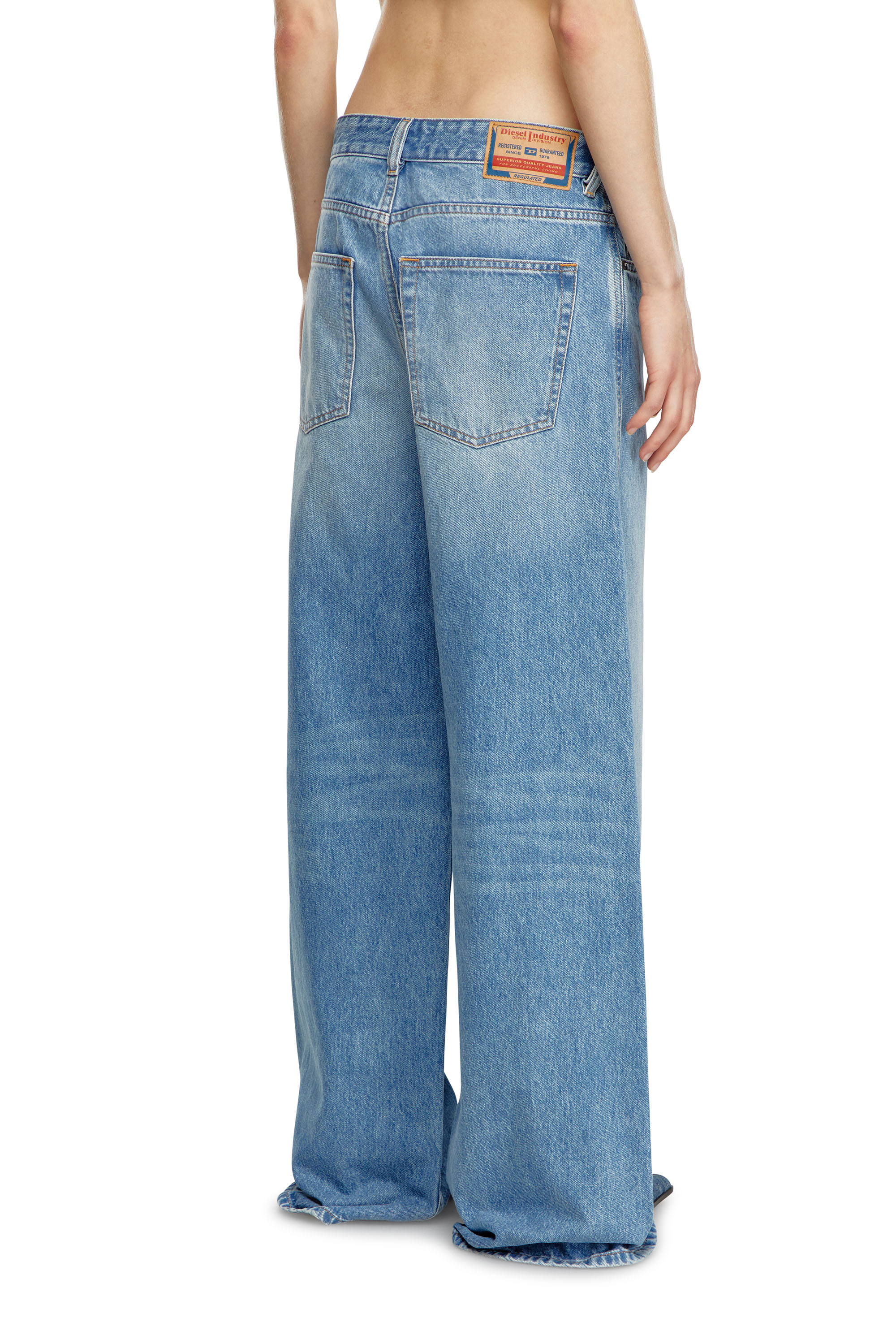 Buy BLUE HIGH-RISE WIDE LEG LONG DRAWSTRING JEANS for Women Online in India