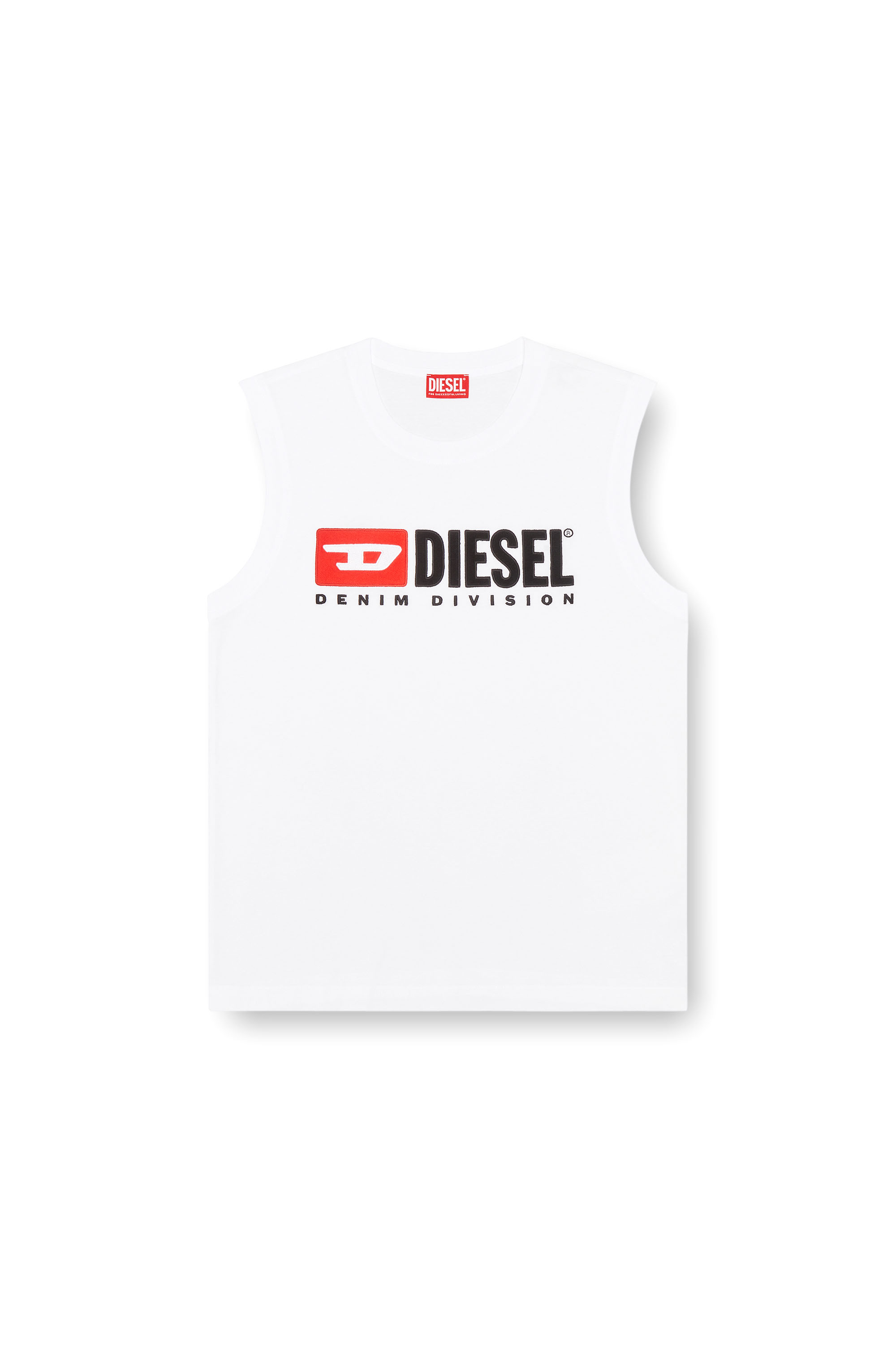 Diesel - T-ISCO-DIV, Hombre Camiseta sin mangas con logotipo estampado en el pecho in Blanco - Image 4