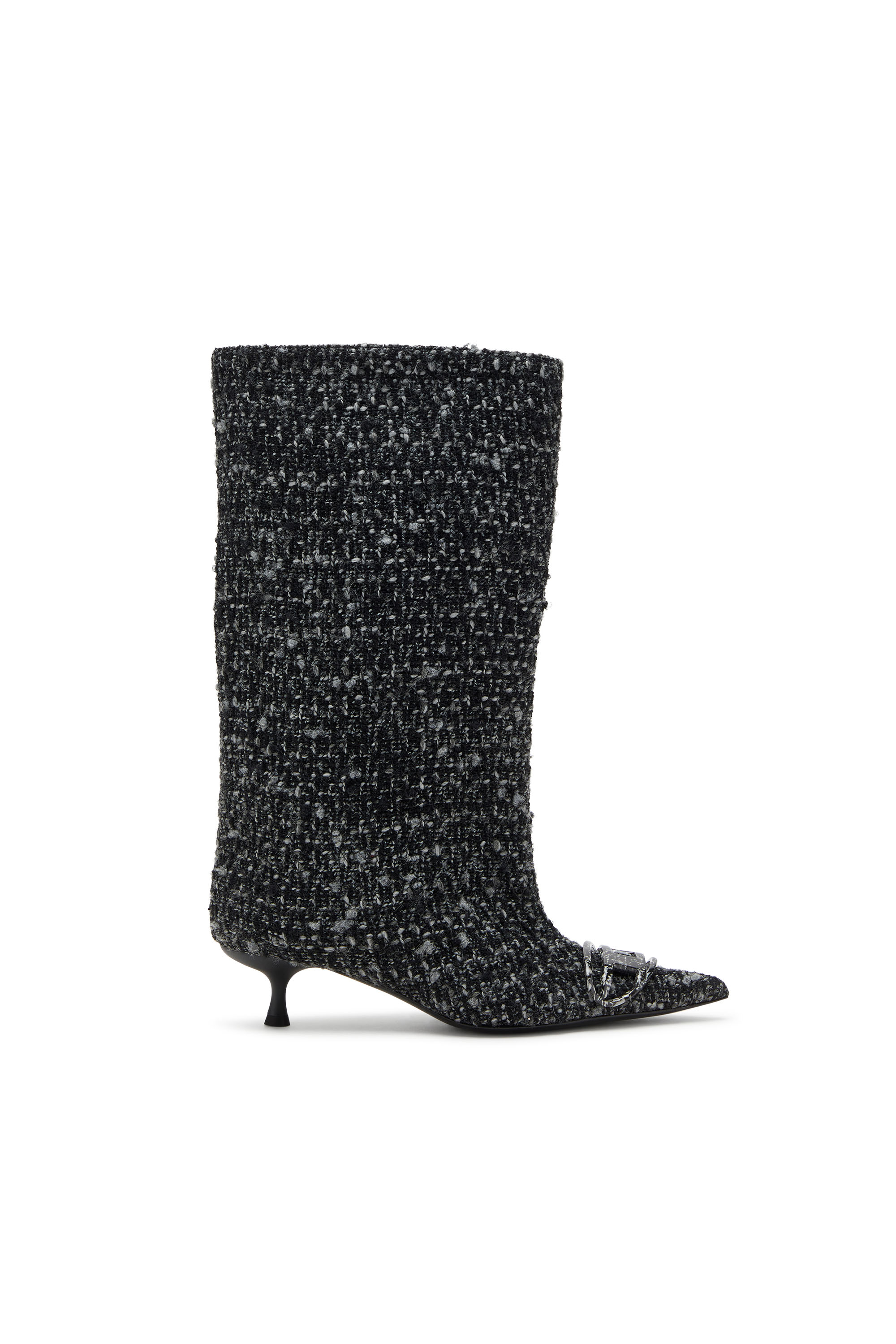 Diesel - D-VENUS 40 KB TUBE, Botas hasta la rodilla de bouclé Mujer in Negro - 1