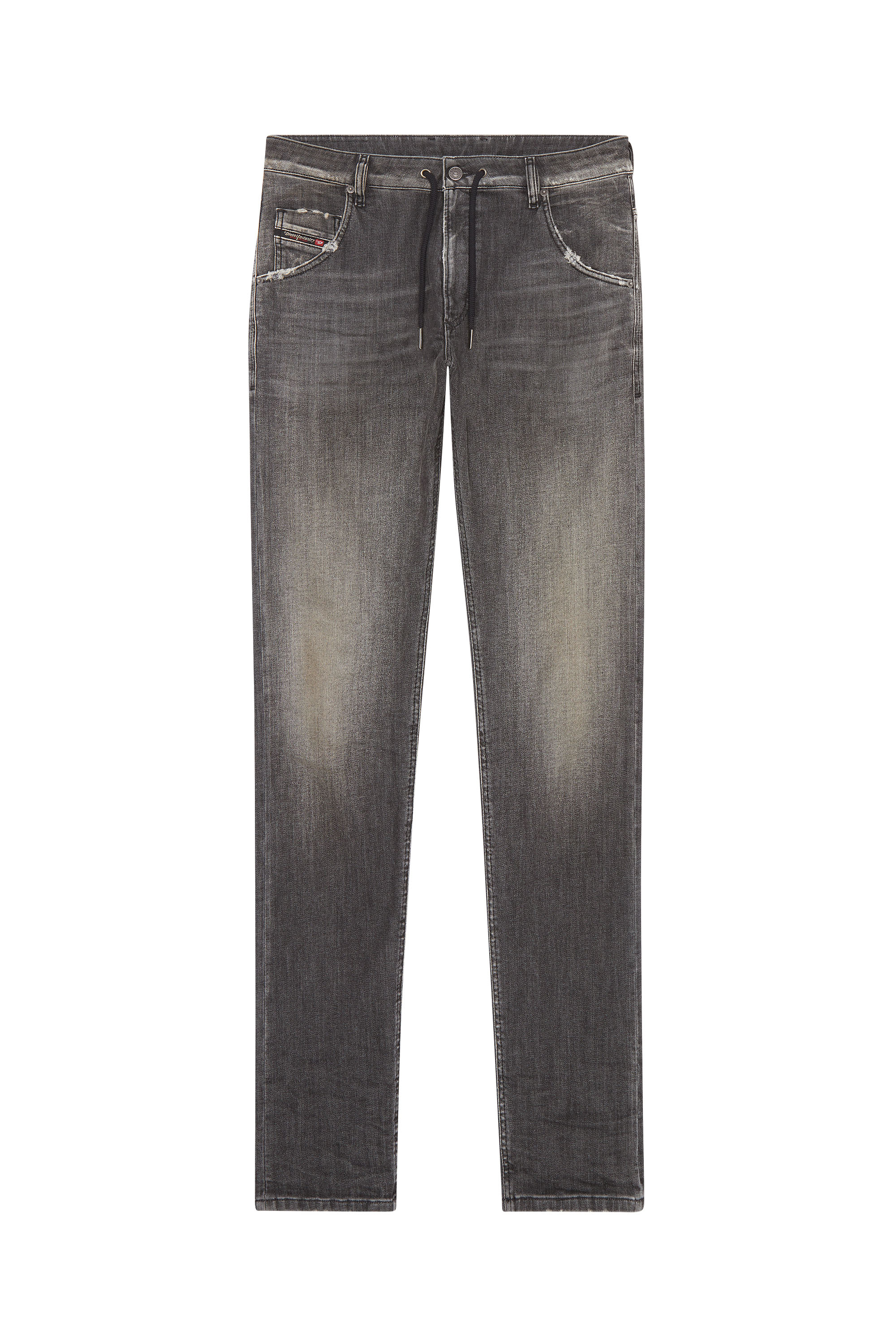Diesel - Krooley JoggJeans® 09F01 Tapered, Negro/Gris oscuro - Image 6