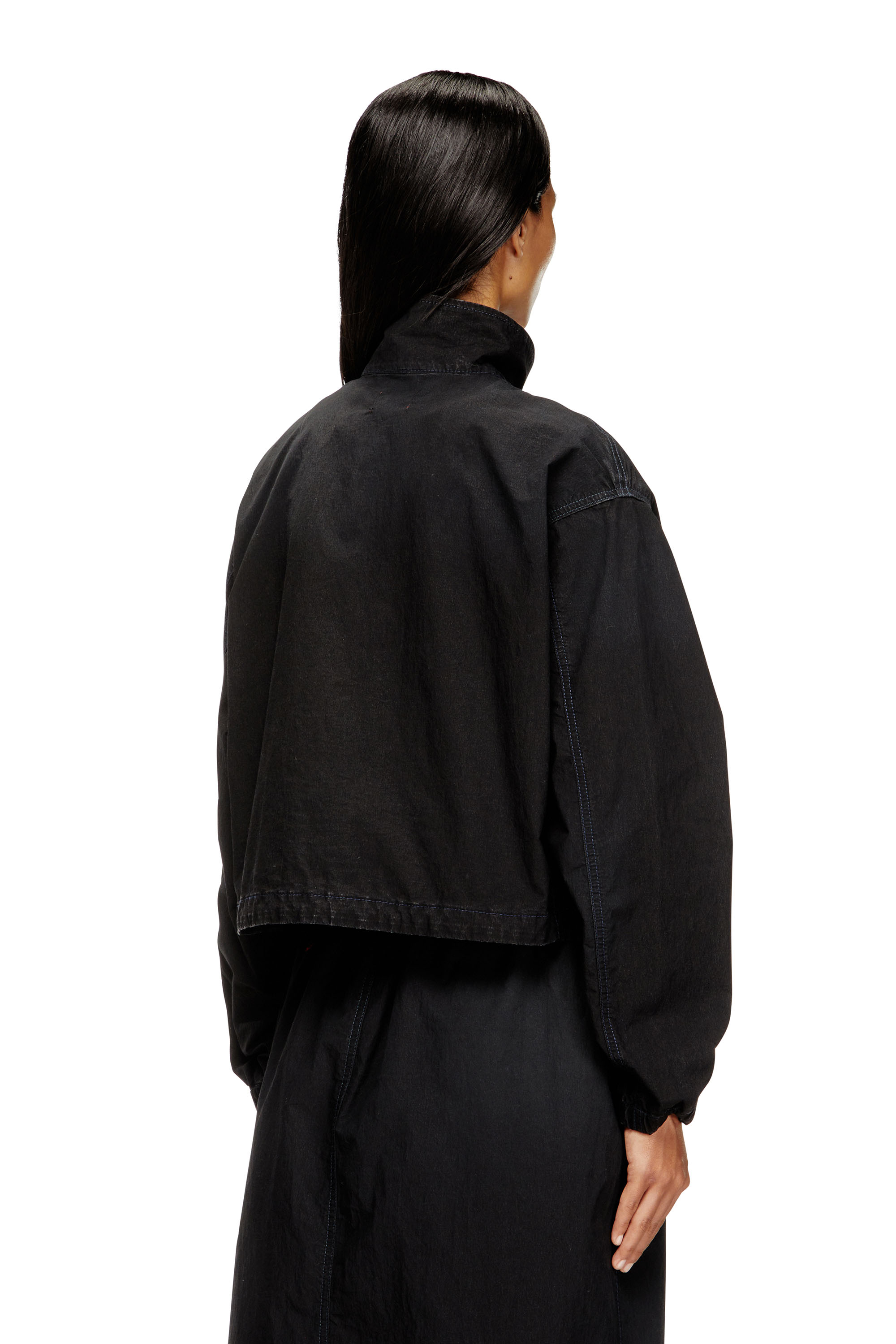 Diesel - DE-SANDERZ JOGG, Woman's High-neck technical JoggJeans jacket in Black - 3