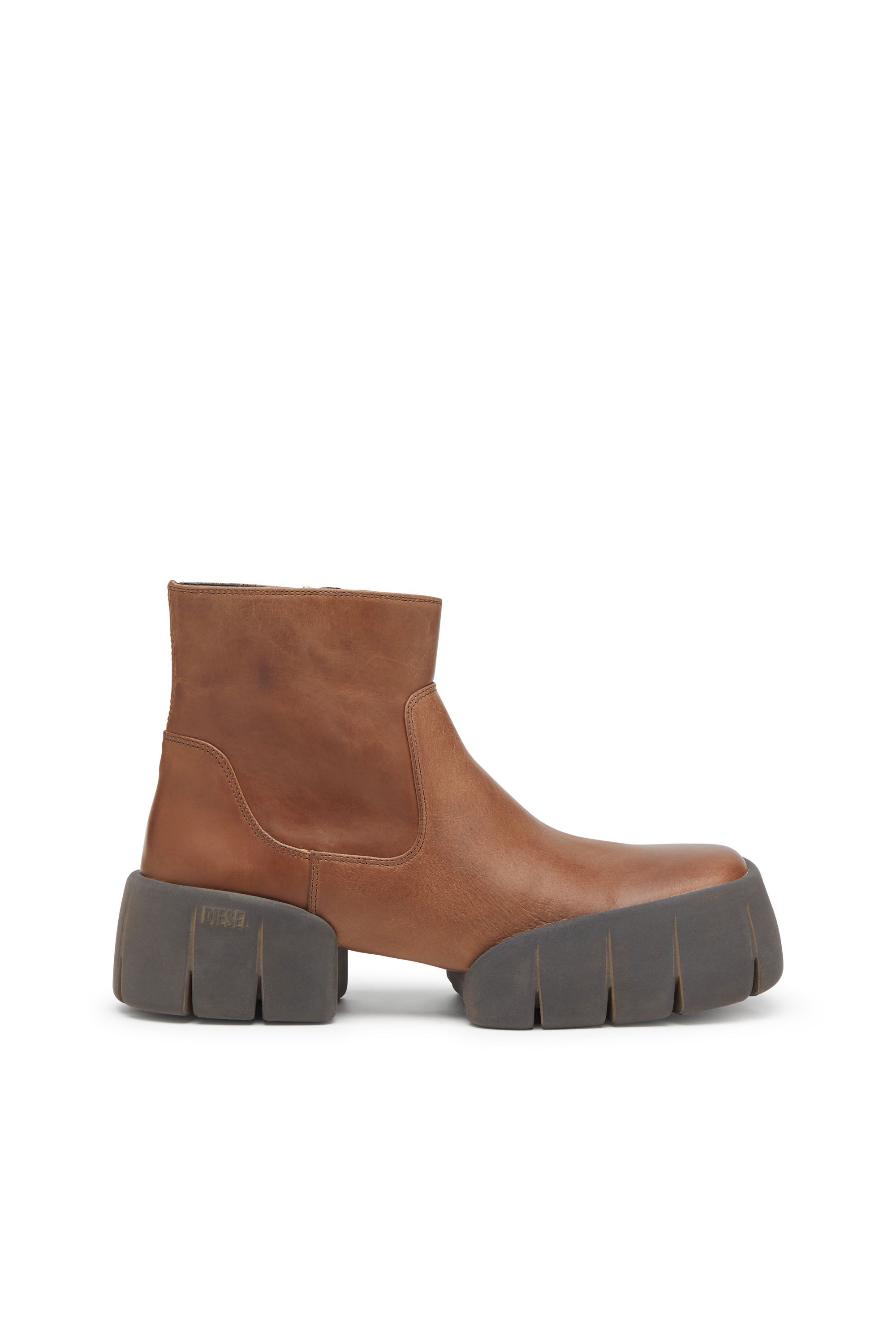 Diesel - D-TEX BT, Botas de cuero encerado hasta el tobillo con suela partida Hombre in Marrón - 1