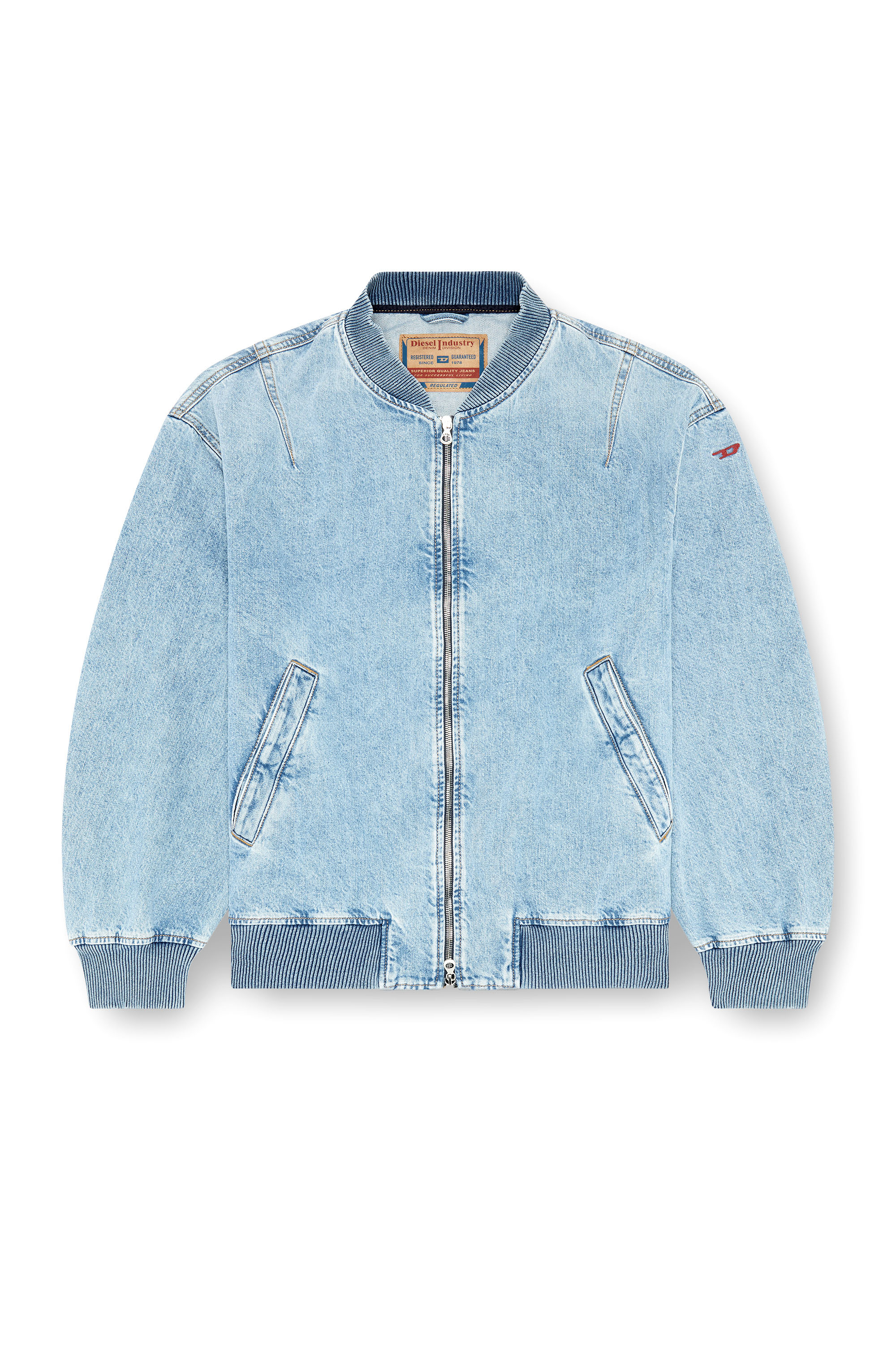 Diesel - D-VINZ, Chaqueta bomber en denim Hombre in Azul marino - 6