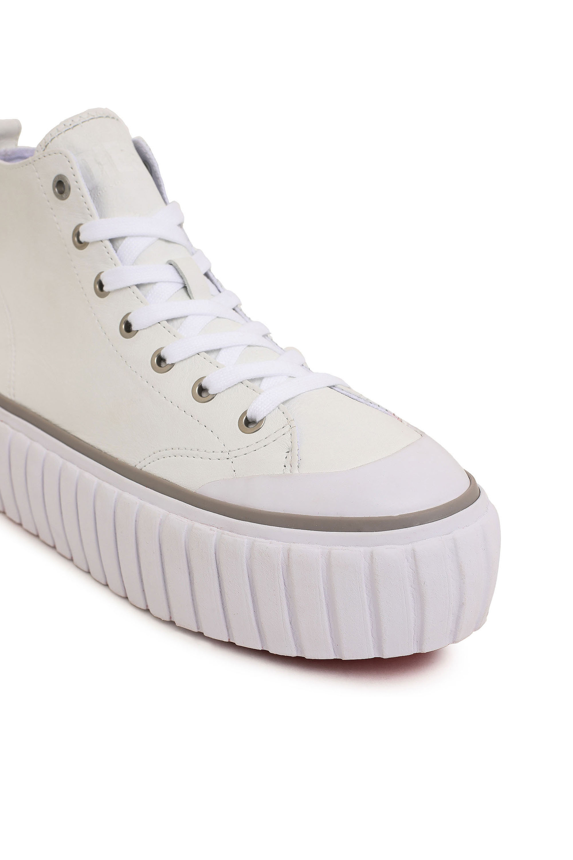 S-HANAMI MID X Unisex: High-top platform sneakers in leather