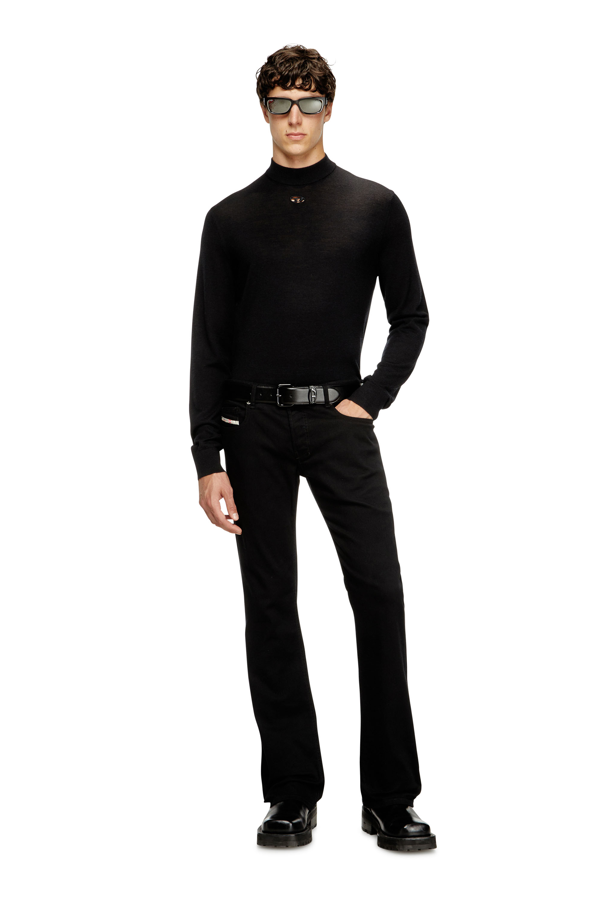 Diesel - K-GIL, Man's Wool turtleneck jumper in Black - 4