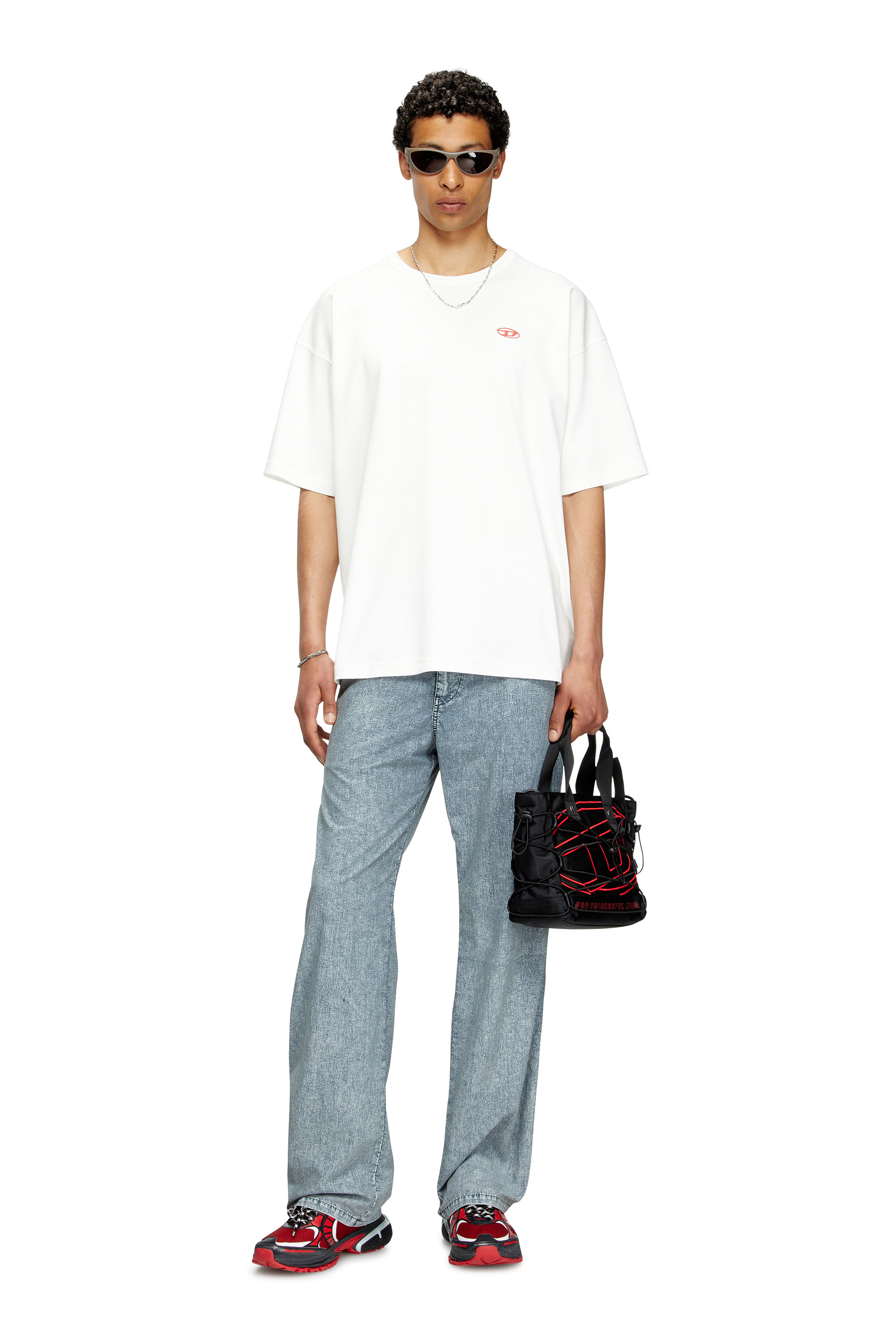 Diesel - T-BOXT-T6, Camiseta con logotipo Oval D rojo Hombre in Blanco - 2