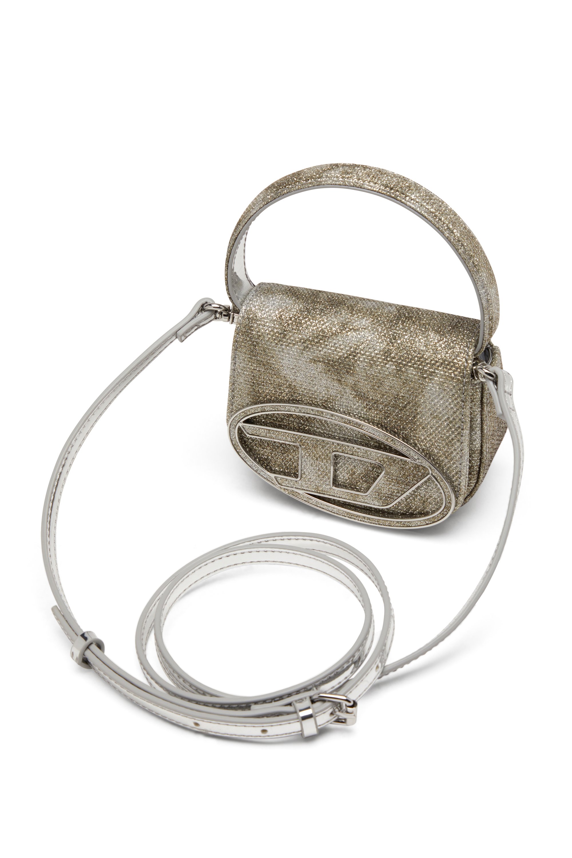 Diesel - 1DR XS, Woman's 1DR Xs-Iconic mini bag in shimmer fabric in Military Green - 5