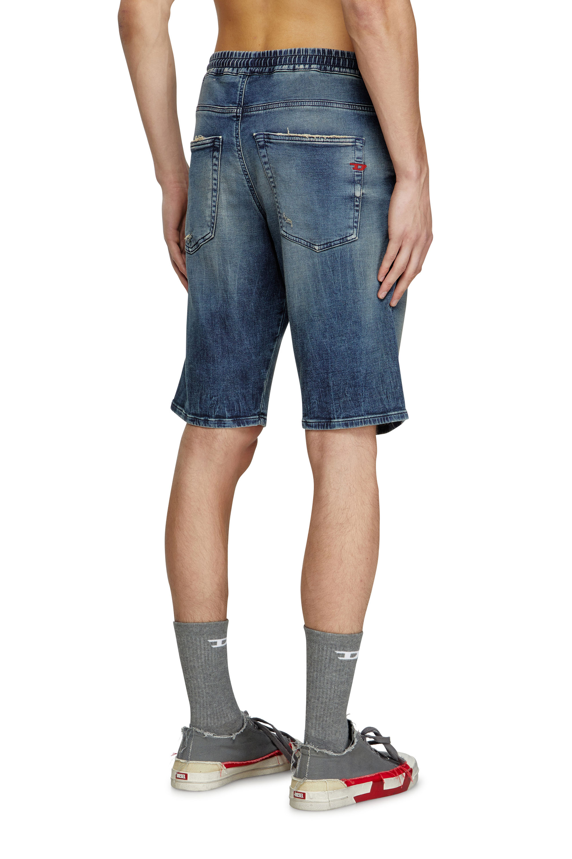 Diesel - 2033 D-KROOLEY-SHORT JOGG, Man's Chino shorts in JoggJeans in Dark Blue - 2