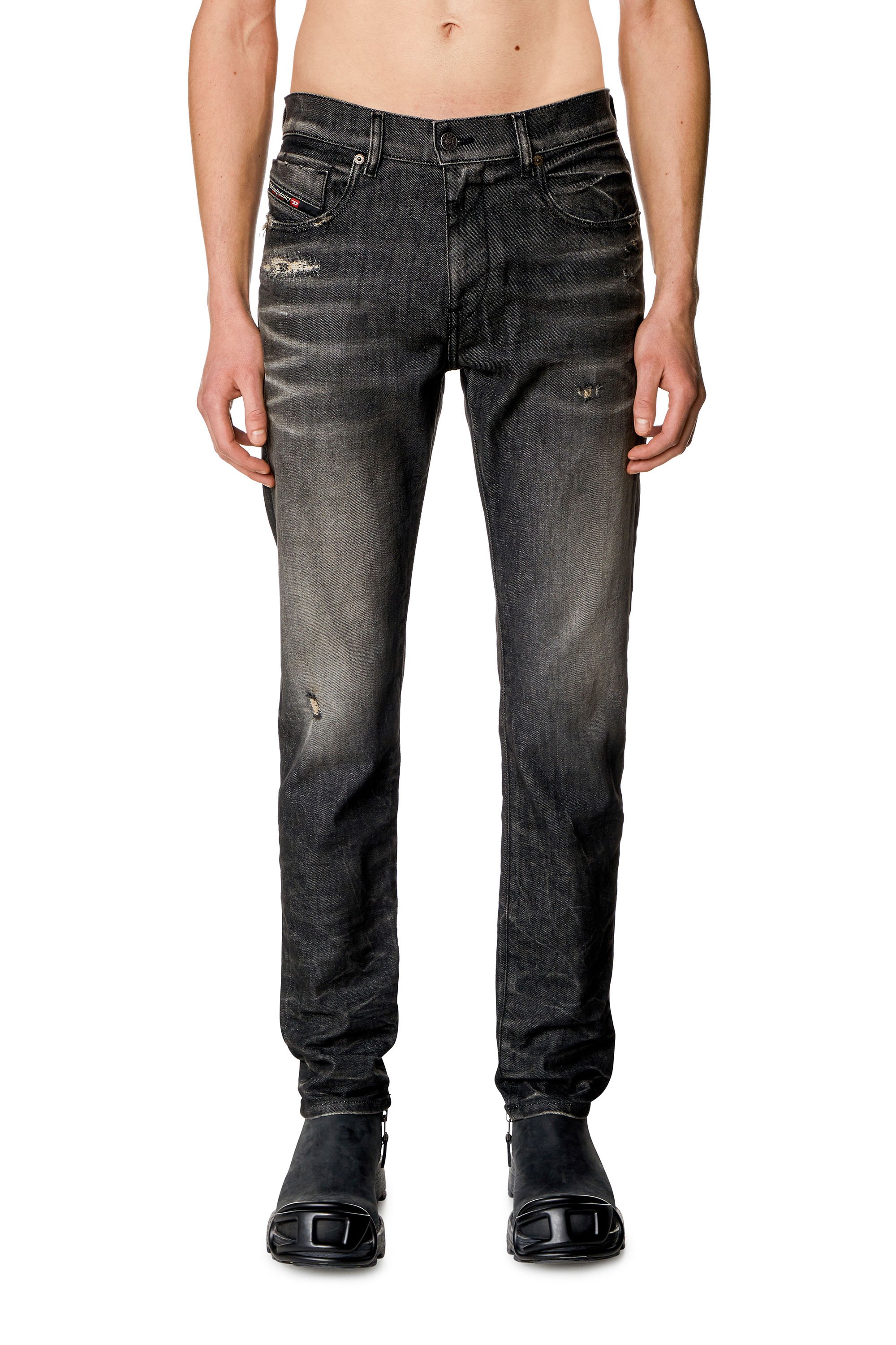 Diesel - Man Slim Jeans 2019 D-Strukt 09H51, Black/Dark grey - Image 1