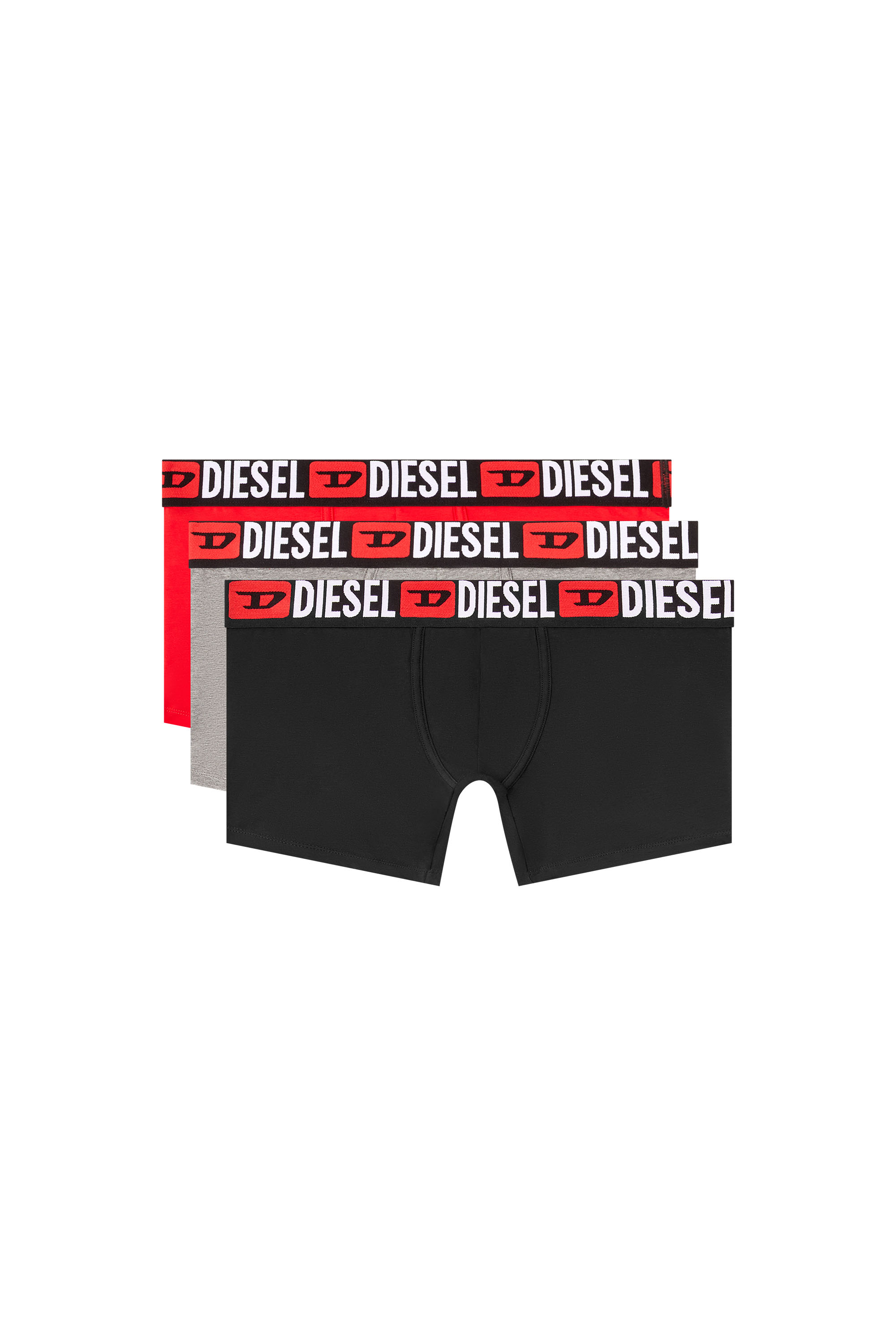 Diesel - MAX-D-CORE-3PACK, Man's Stretch cotton boxer briefs in Grey/Red - 1