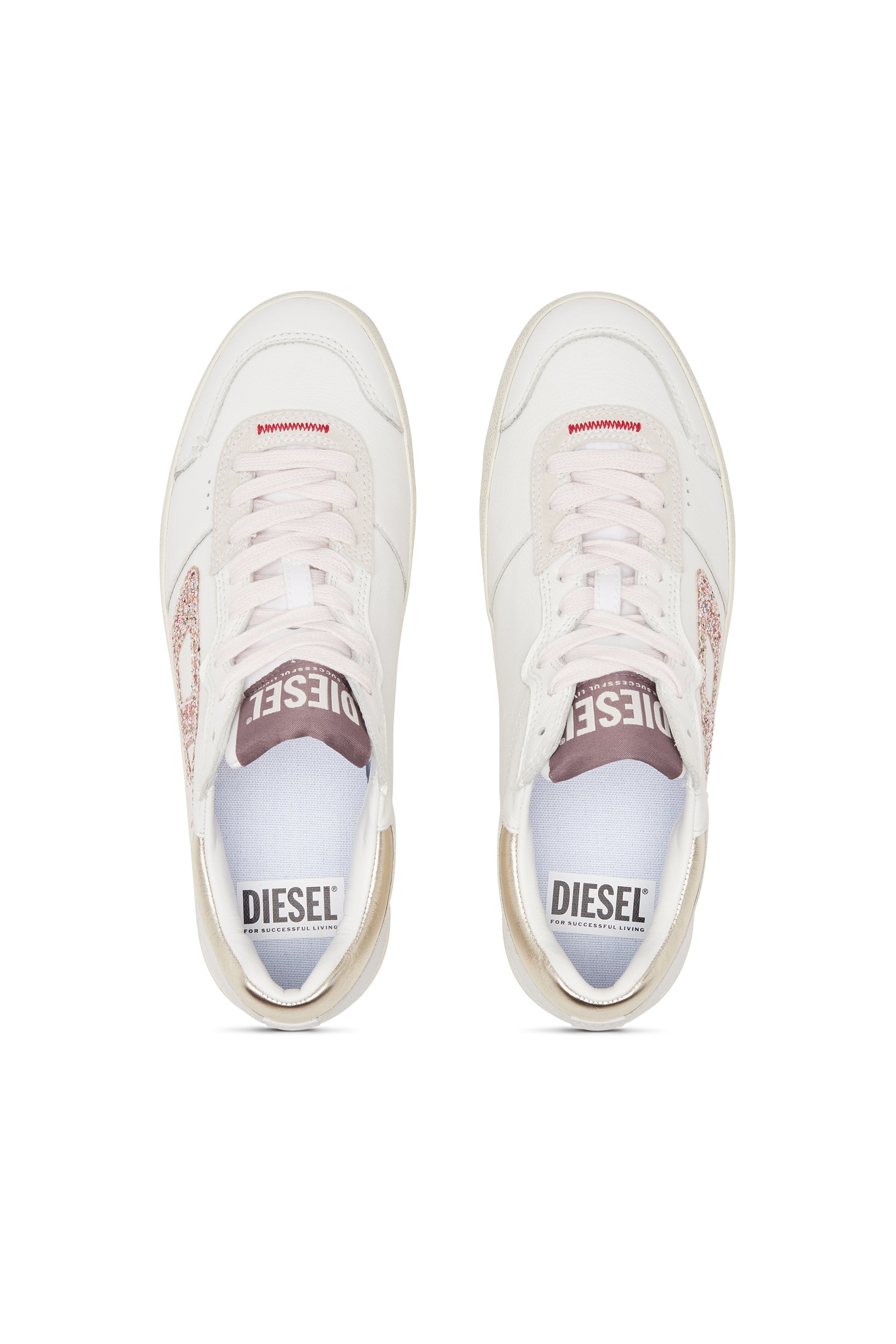 Diesel - S-LEROJI LOW W, S-Leroji-Deportivas de cuero con logotipo brillante Mujer in Multicolor - 5