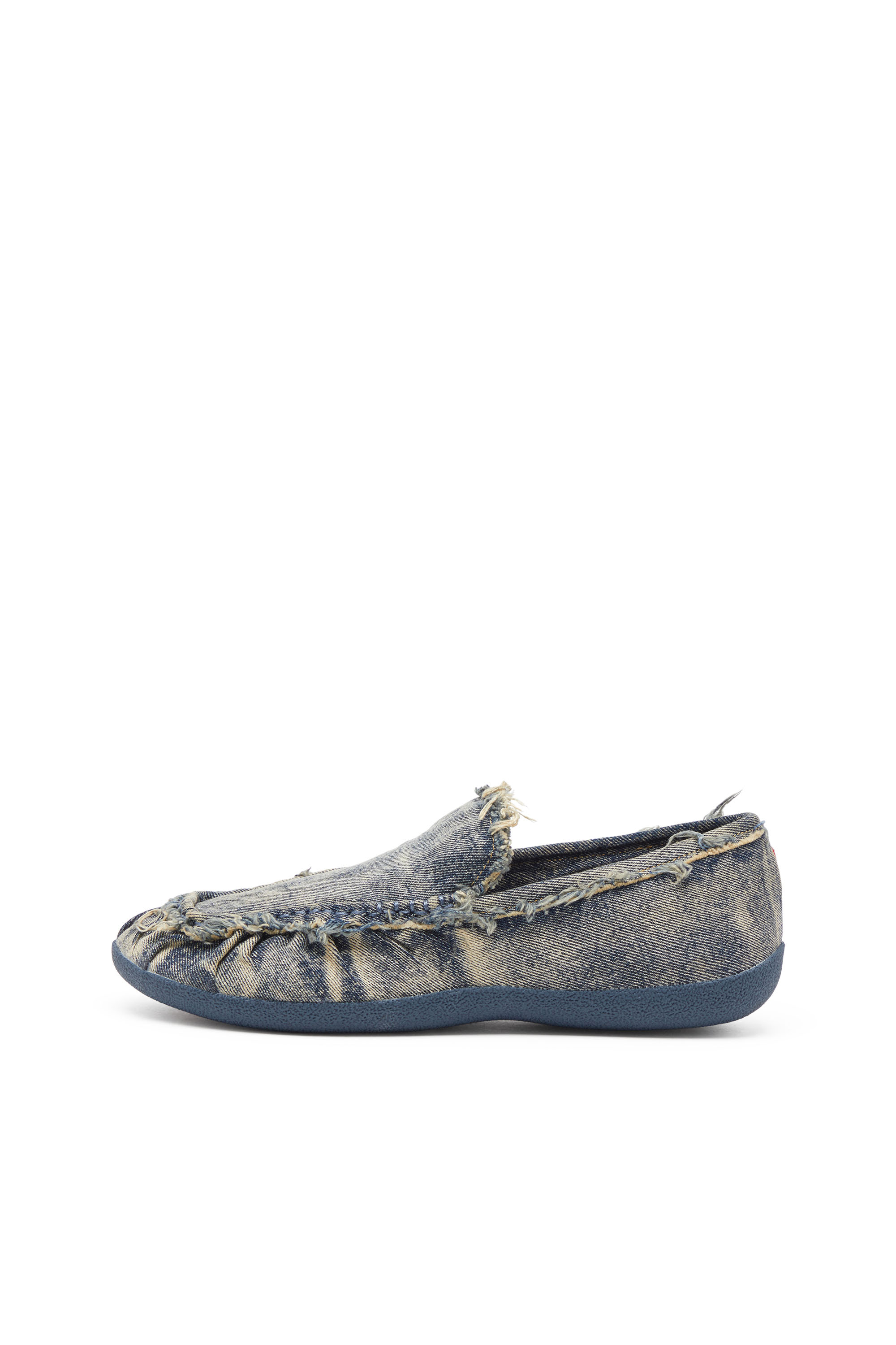 Diesel - D-SHOCK MOC, Man's D-Shock-Distressed denim loafers in Blue - 2