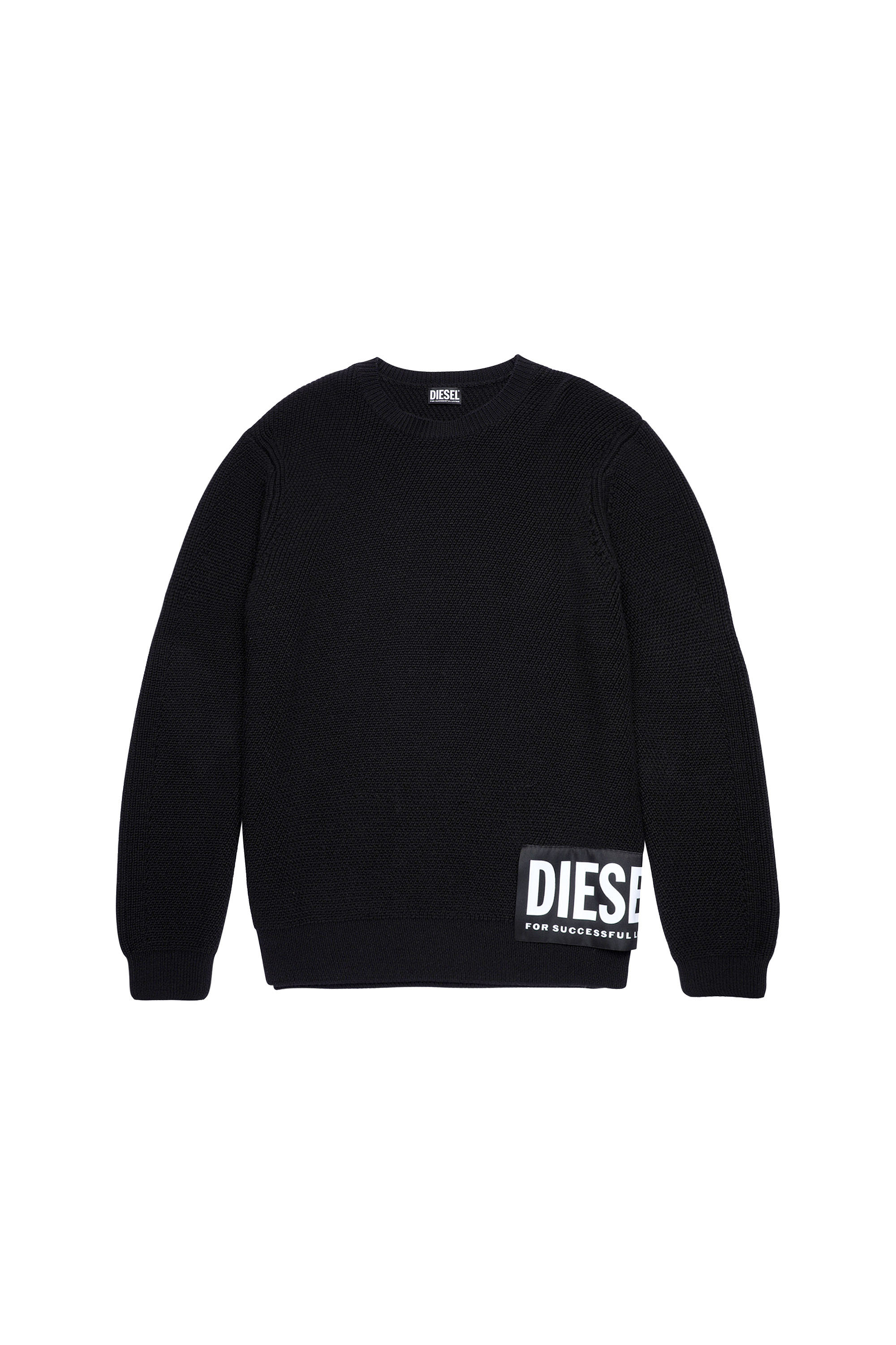 K-HONOLULU Man: Ribbed pullover with mega logo patch | Diesel