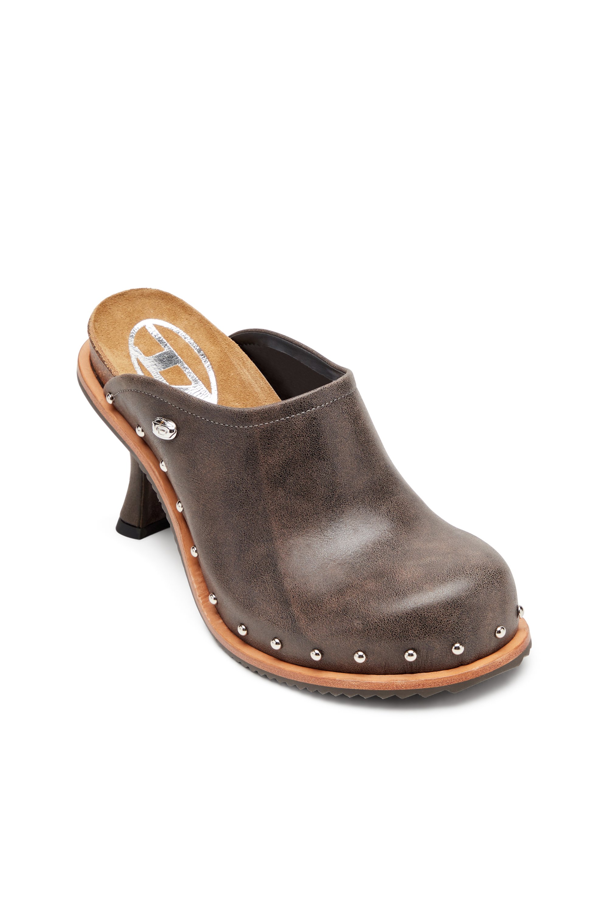 Diesel - D-WOODSTOCK ML CLOG W, Woman's D-Woodstock-Studded leather mules in Dark Brown - 6