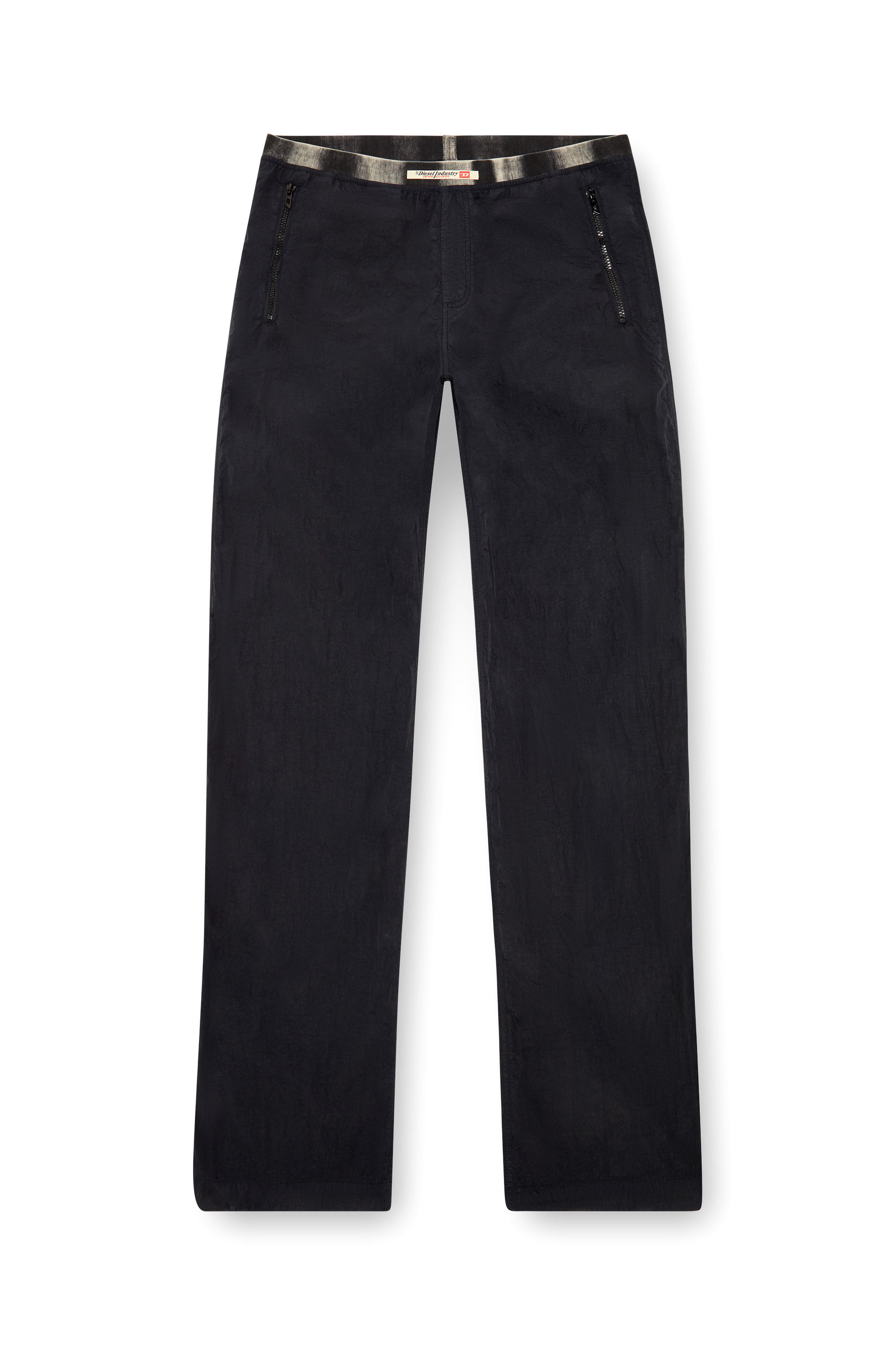 Diesel - P-POST, Hombre Pantalones ligeros de nailon arrugado in Negro - Image 4