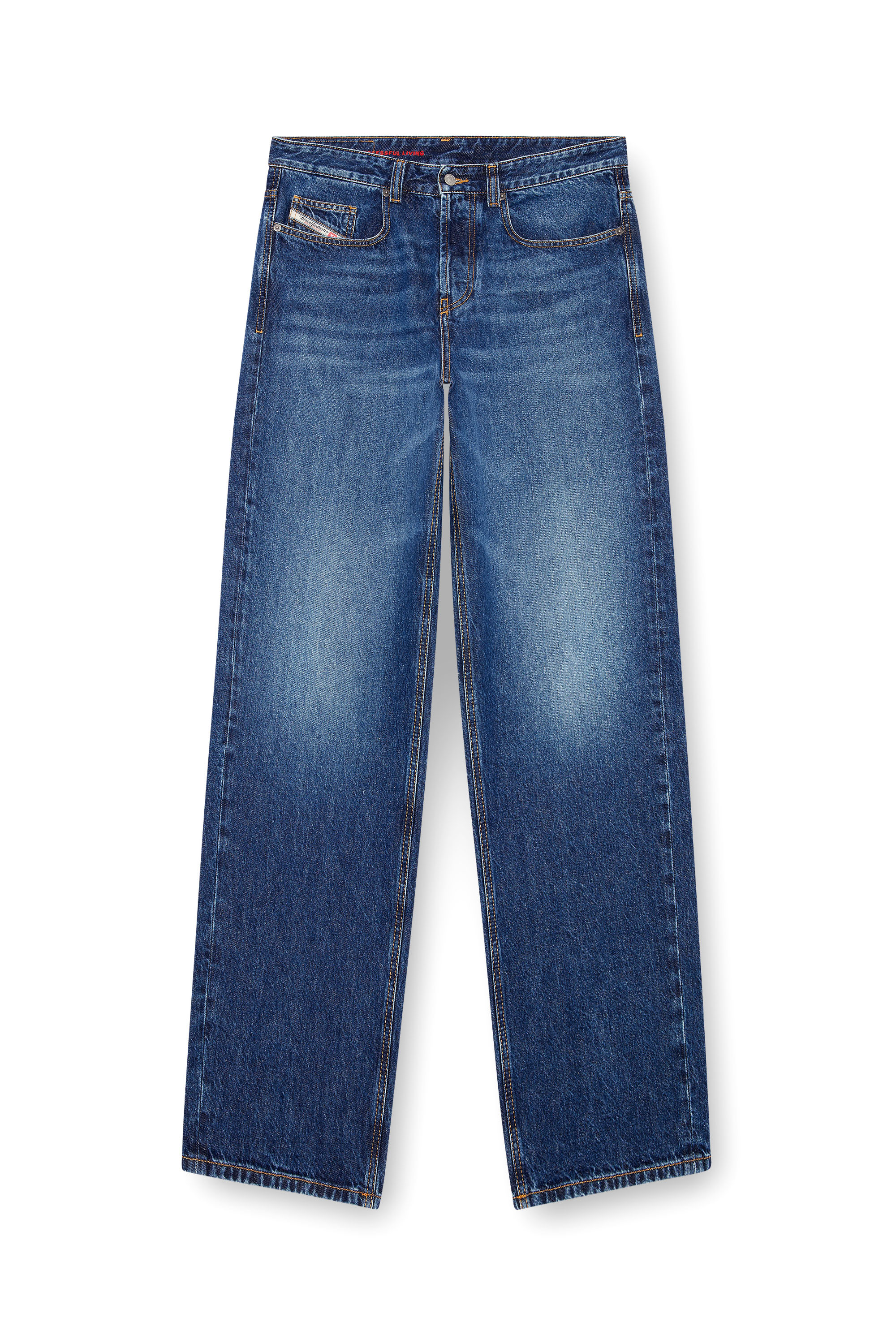 Diesel - Hombre Straight Jeans 2001 D-Macro 09I27, Azul medio - Image 3