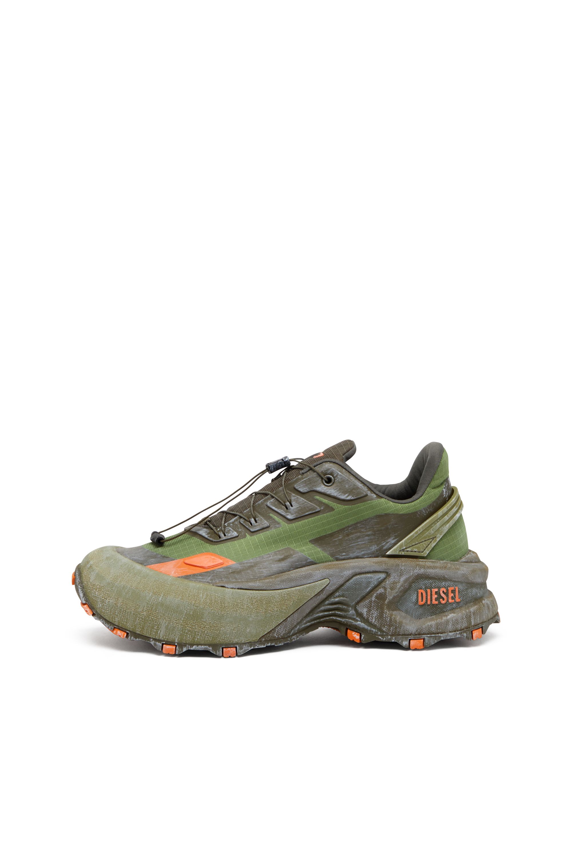 Diesel - D-CAGE RUNNER, Man's Cage sneaker in Green/Orange - 2