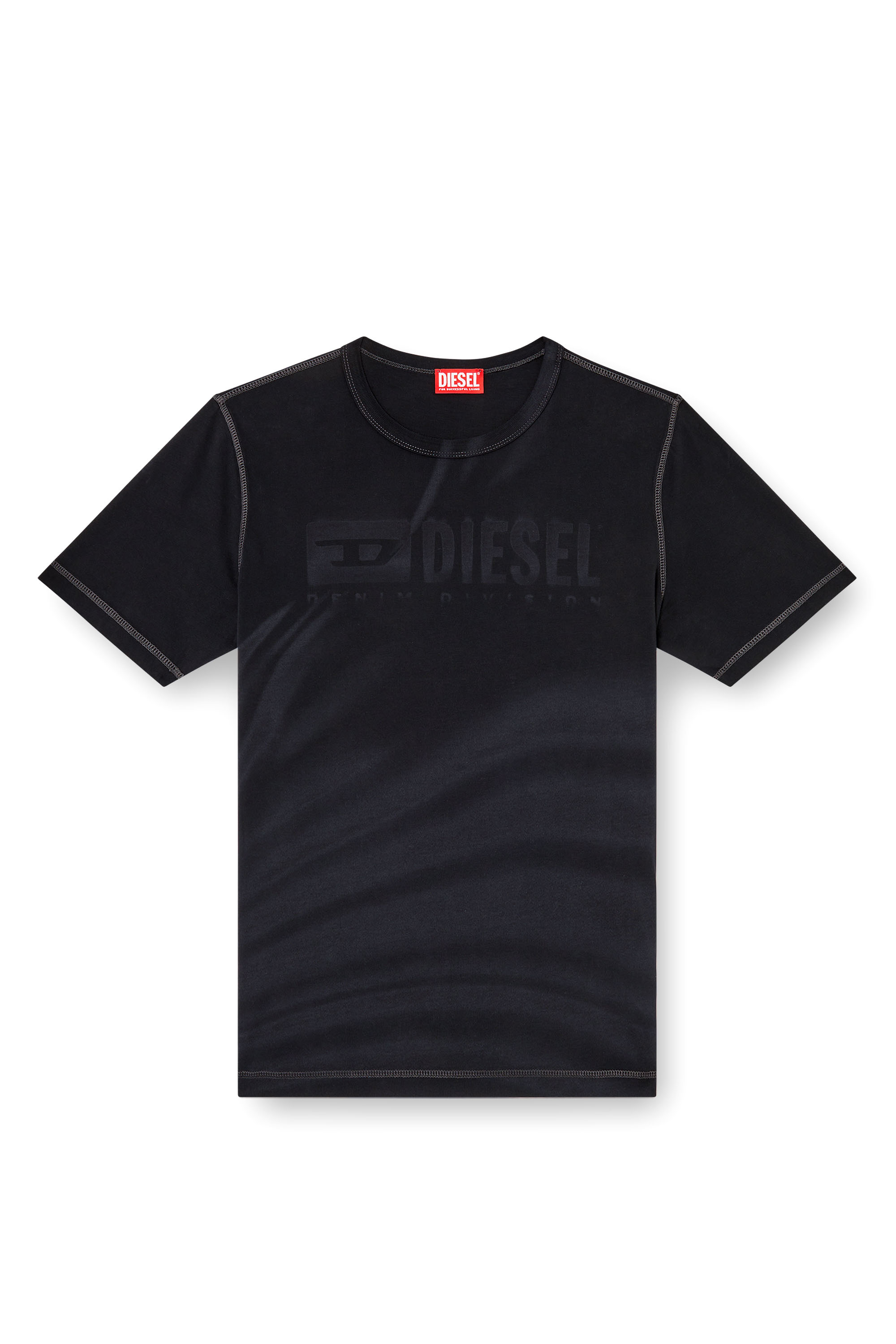 Diesel - T-ADJUST-R13, Man's Laser-faded logo T-shirt in Black - 4