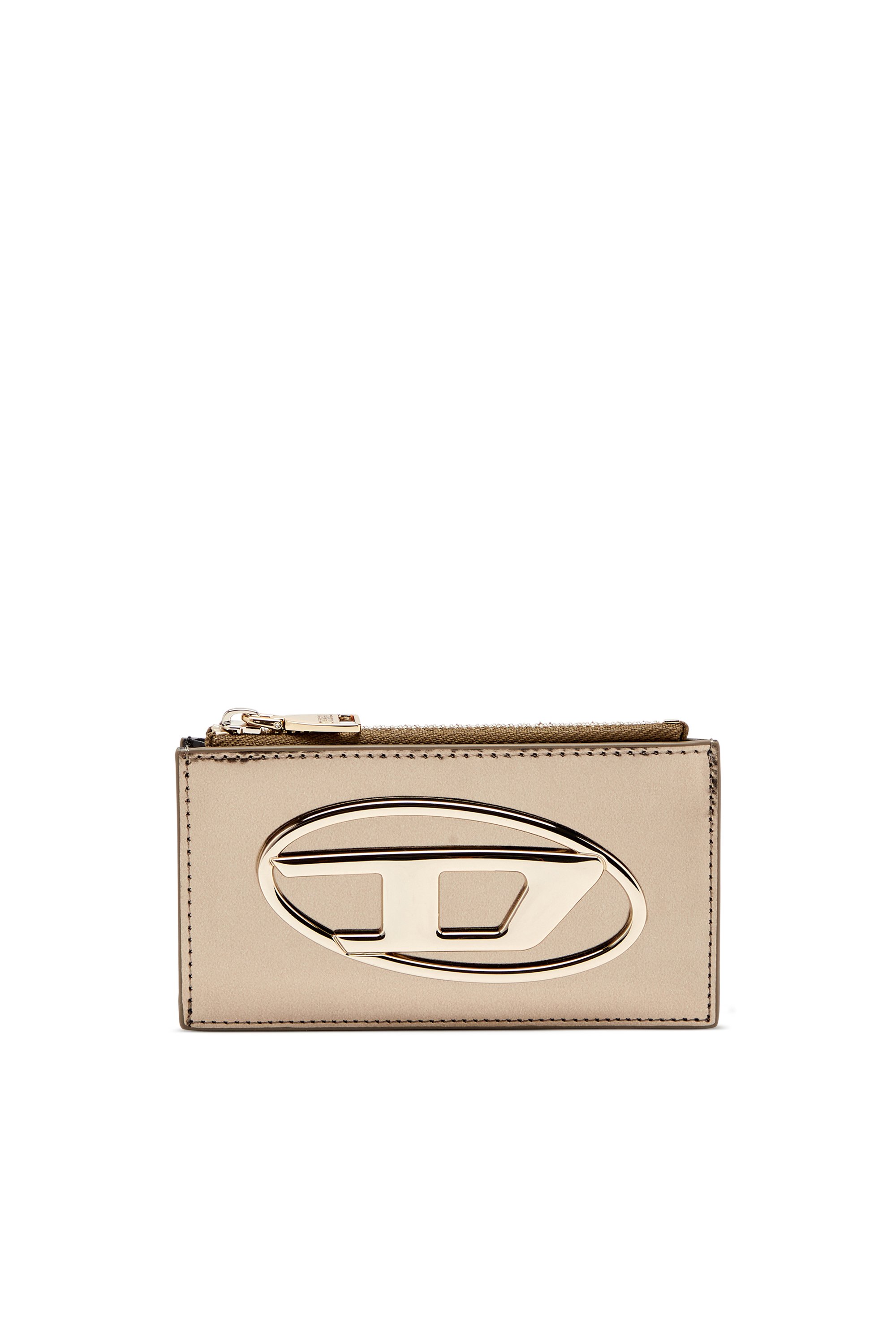 Diesel - 1DR CARD HOLDER III, Woman's Card holder in mirror leather in Bronze - 1