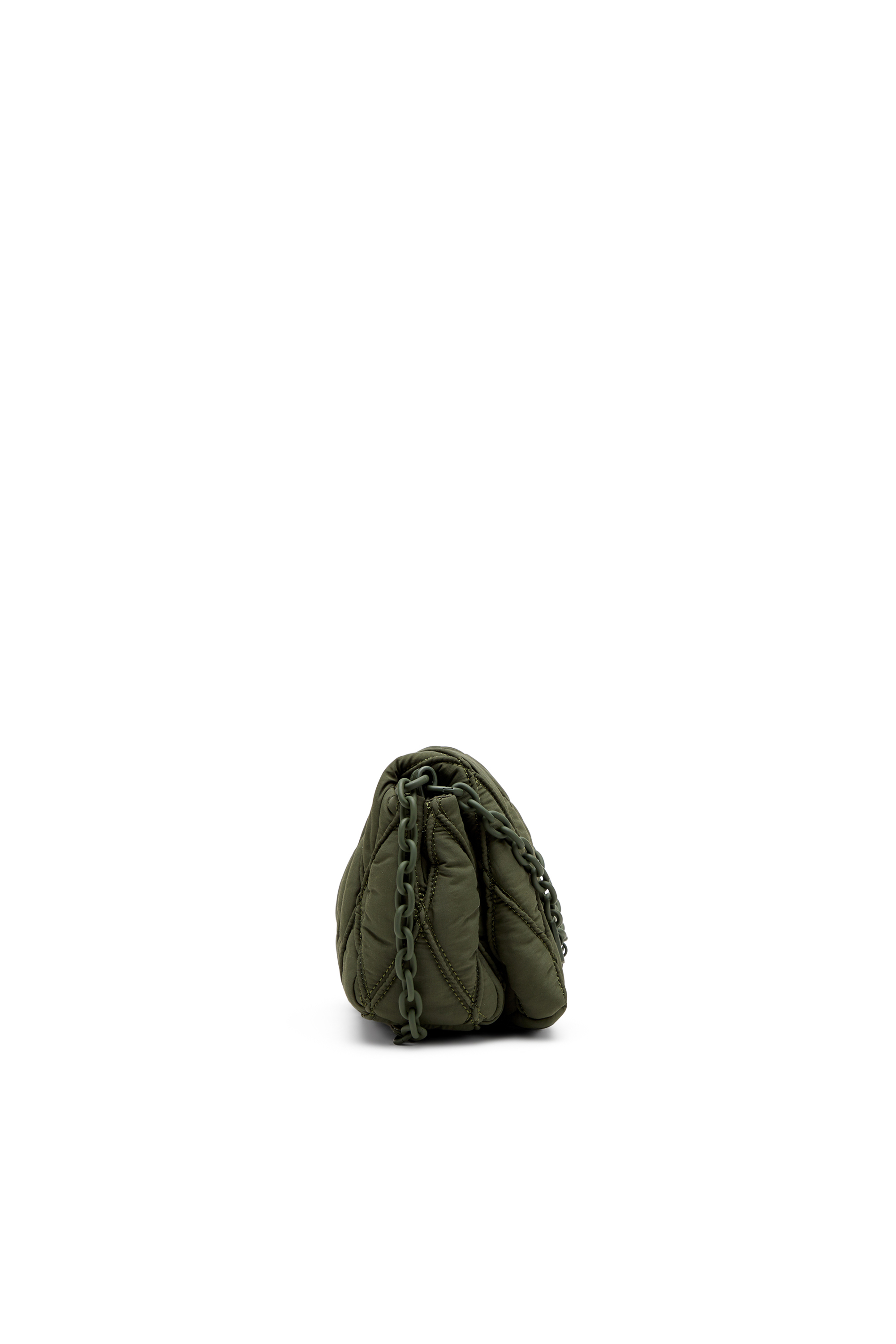 Diesel - CHARM-D SHOULDER S, Woman's Charm-D S-Small shoulder bag in quilted nylon in Dark Green - 3