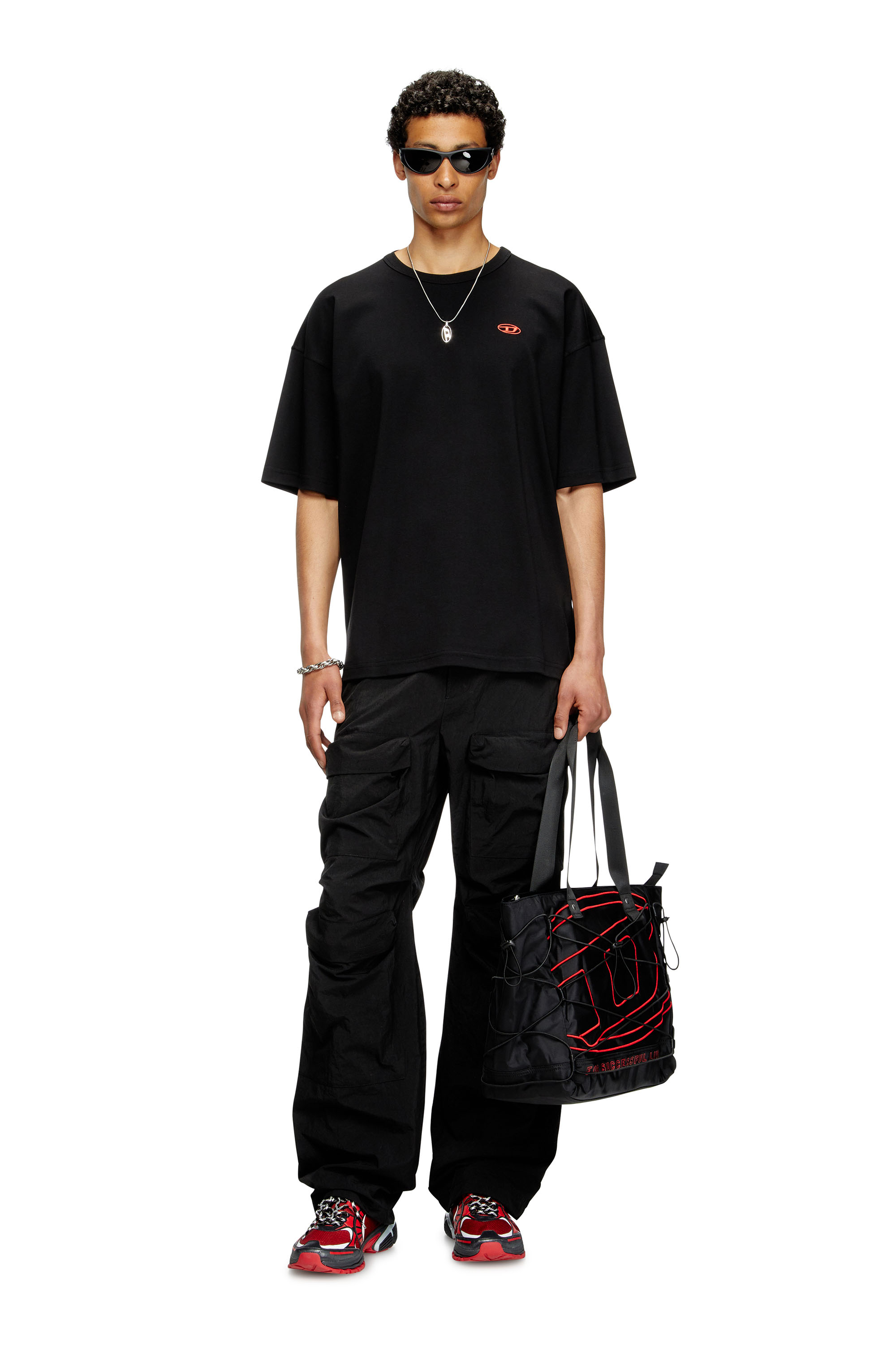 Diesel - T-BOXT-T6, Camiseta con logotipo Oval D rojo Hombre in Negro - 2