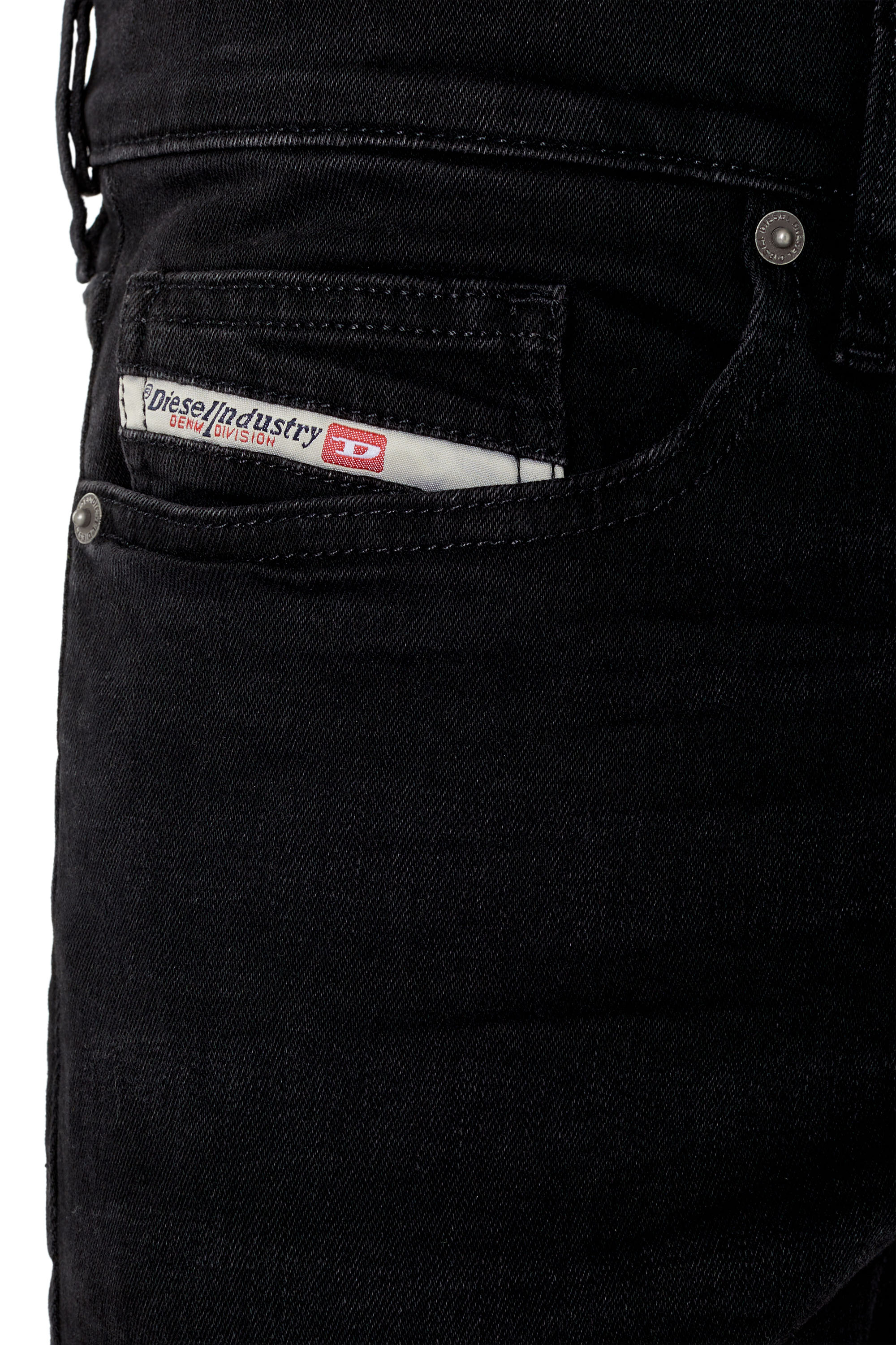 Diesel - D-Luster 0IHAU Slim Jeans, Negro/Gris oscuro - Image 3
