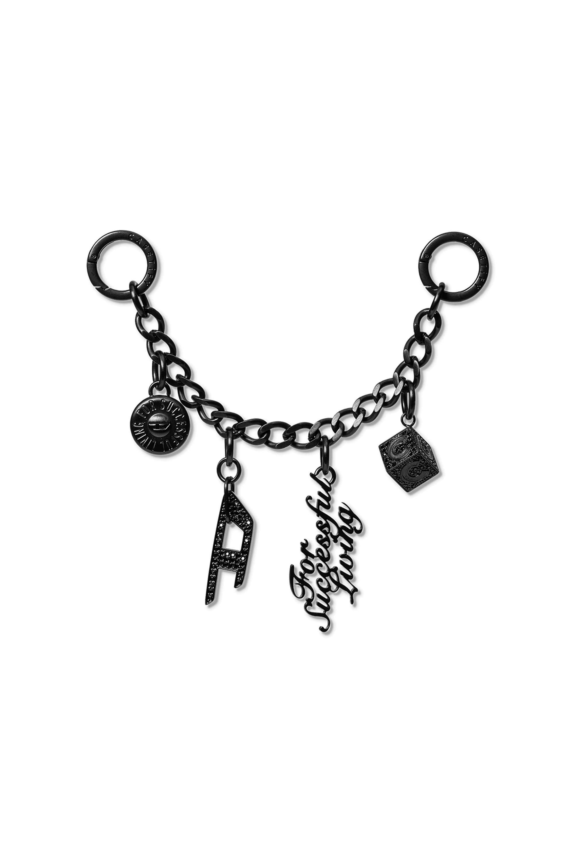 Diesel - 60374 CASETIFY  CHARMS CHAIN, Unisex's Charm Thin Silver in Black - 2