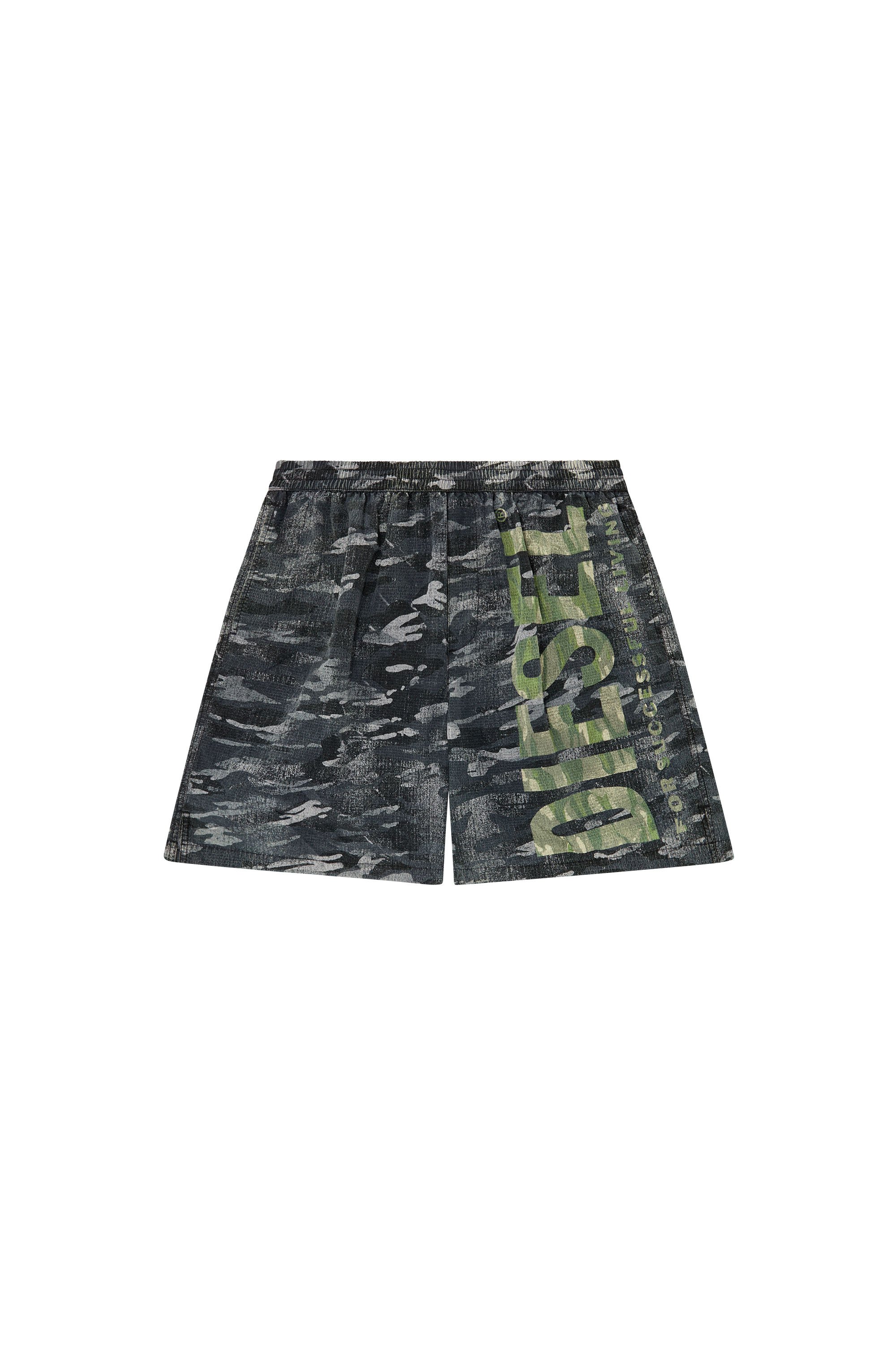 Diesel - POWEL-47.5-UTLT, Pantalones cortos de surf de ripstop con estampado de camuflaje Hombre in Negro - 4