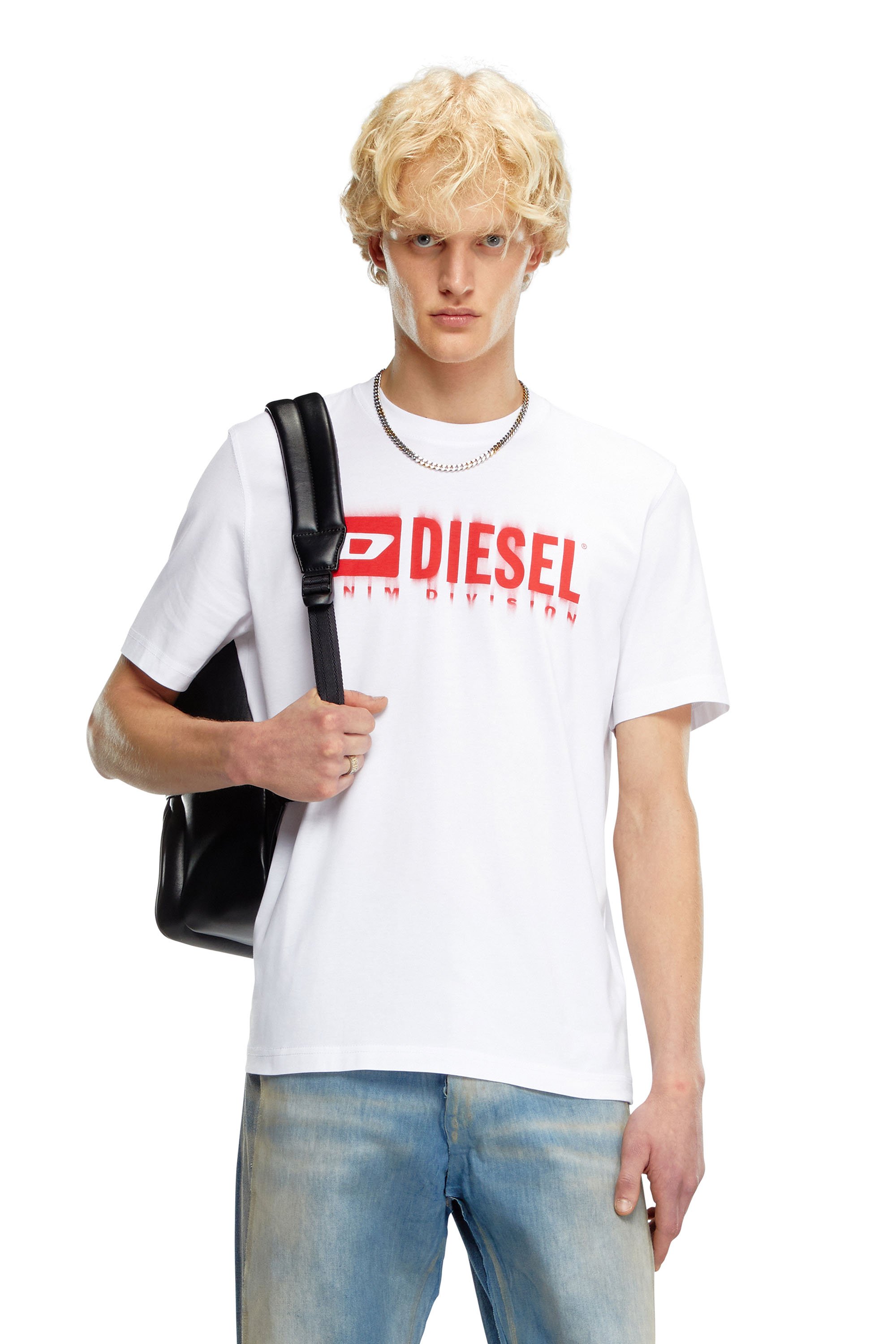 Diesel - T-ADJUST-Q7, Hombre Camiseta con logotipo Diesel borroso in Blanco - Image 1