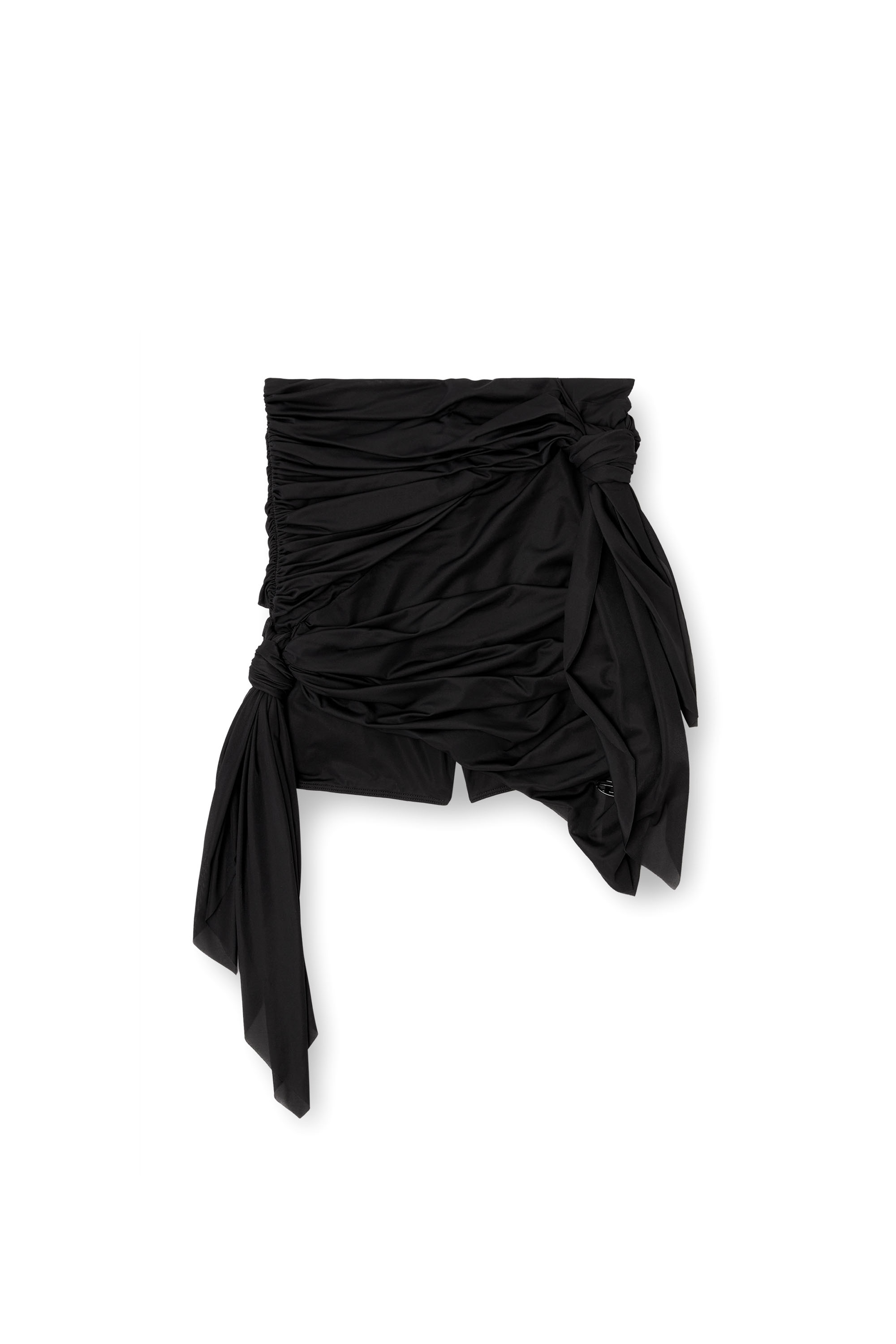 Diesel - O-RUELLIA-PLAIN, Minifalda bandana de jersey drapeado Mujer in Negro - 3