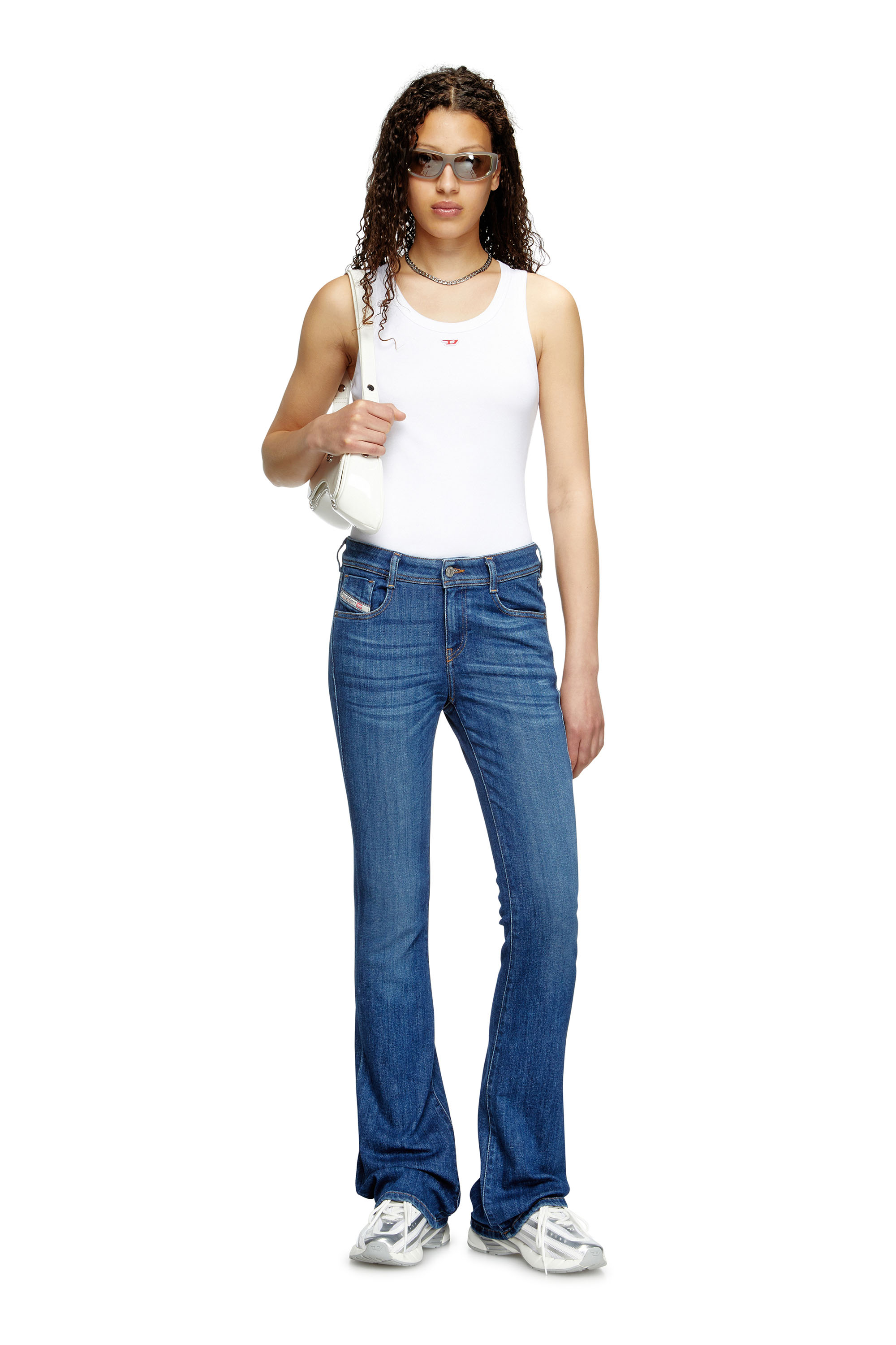 Diesel - Bootcut Jeans 1969 D-Ebbey 0DBDN Mujer, Negro/Gris oscuro - 2