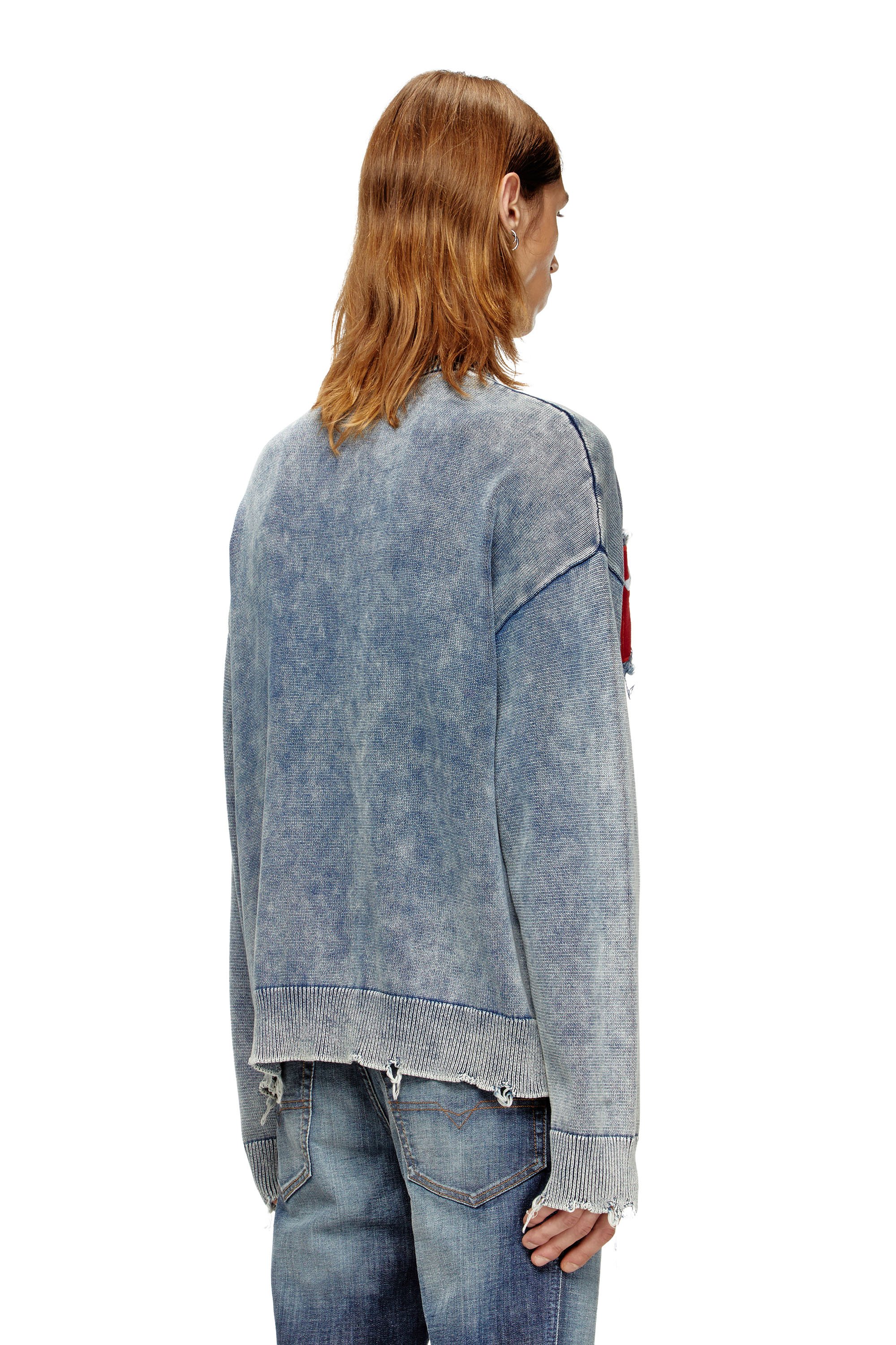 Diesel - K-FRONZI, Cotton jumper with denim logo patch Hombre in ToBeDefined - 3
